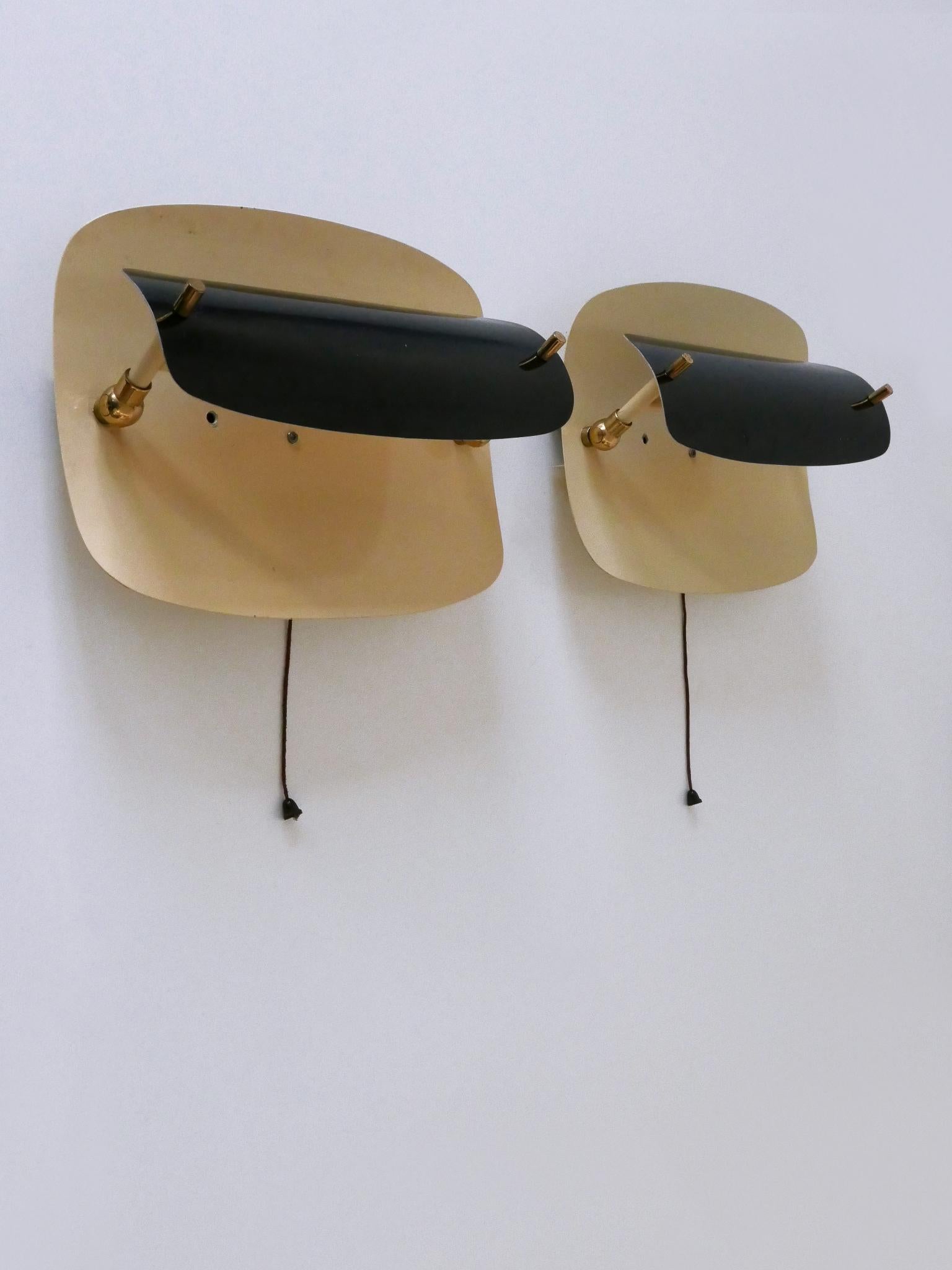 Set von zwei seltenen und eleganten Mid-Century-Modern-Wandleuchtern oder Wandlampen, Deutschland 1960er Jahre im Angebot 9