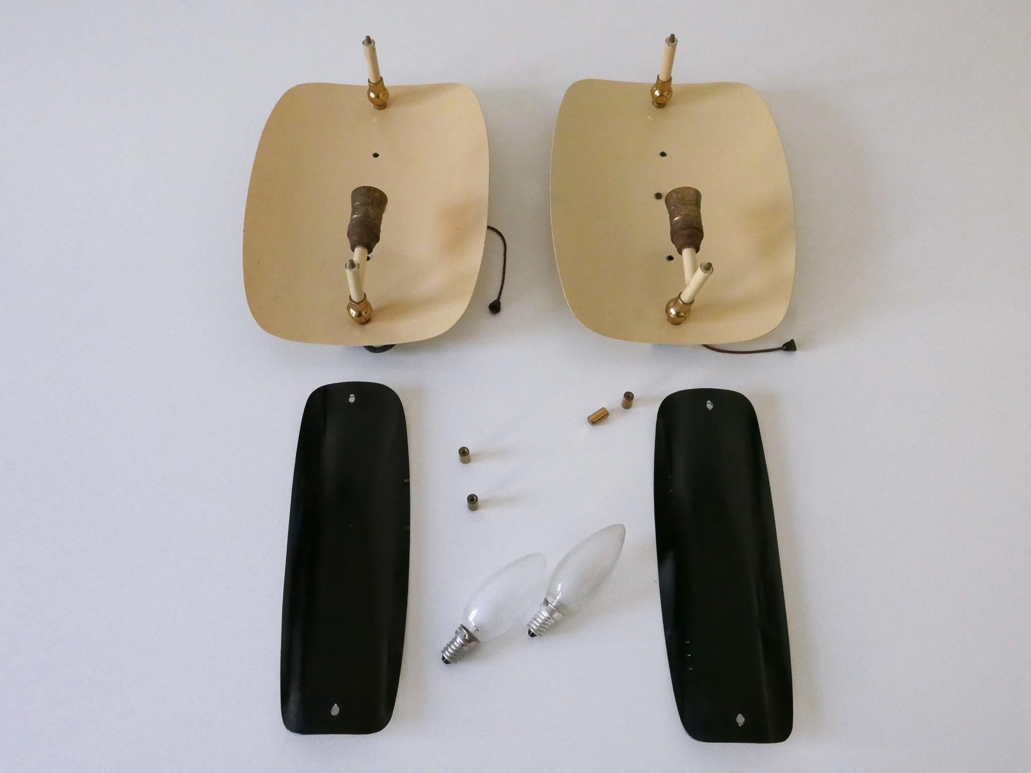 Set von zwei seltenen und eleganten Mid-Century-Modern-Wandleuchtern oder Wandlampen, Deutschland 1960er Jahre im Angebot 12