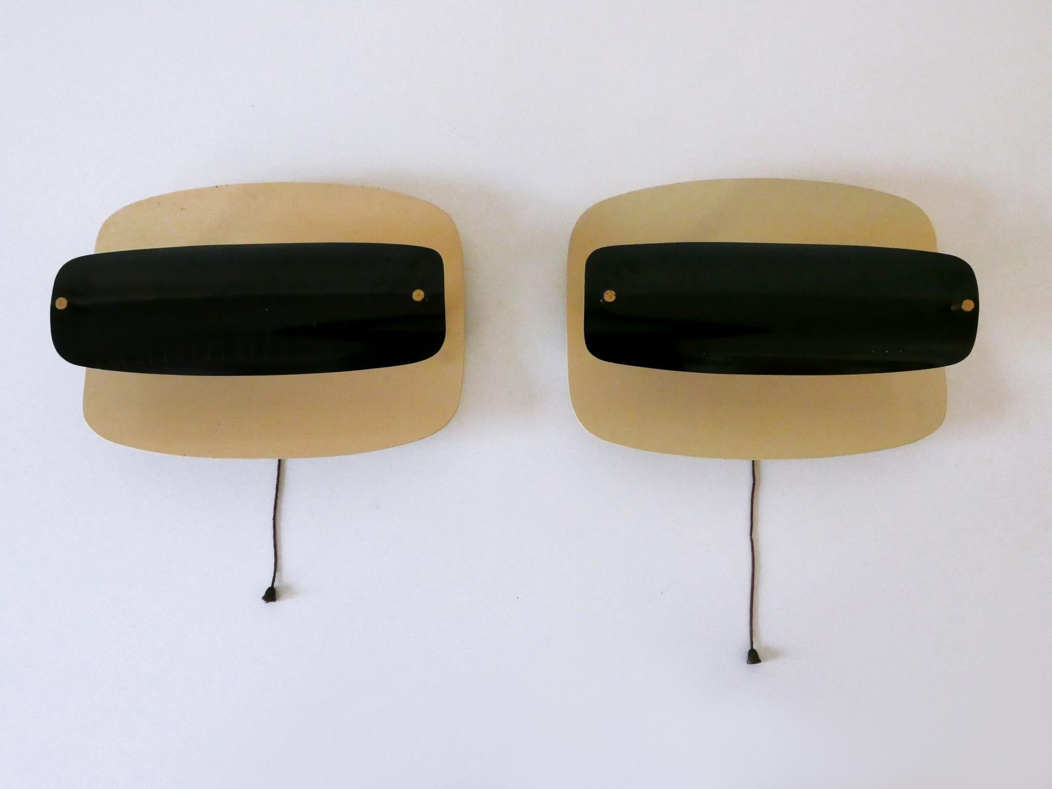 Set von zwei seltenen und eleganten Mid-Century-Modern-Wandleuchtern oder Wandlampen, Deutschland 1960er Jahre im Angebot 1