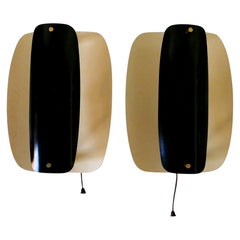 Ensemble de deux rares et élégantes appliques ou lampes murales The Moderns Allemagne 1960s