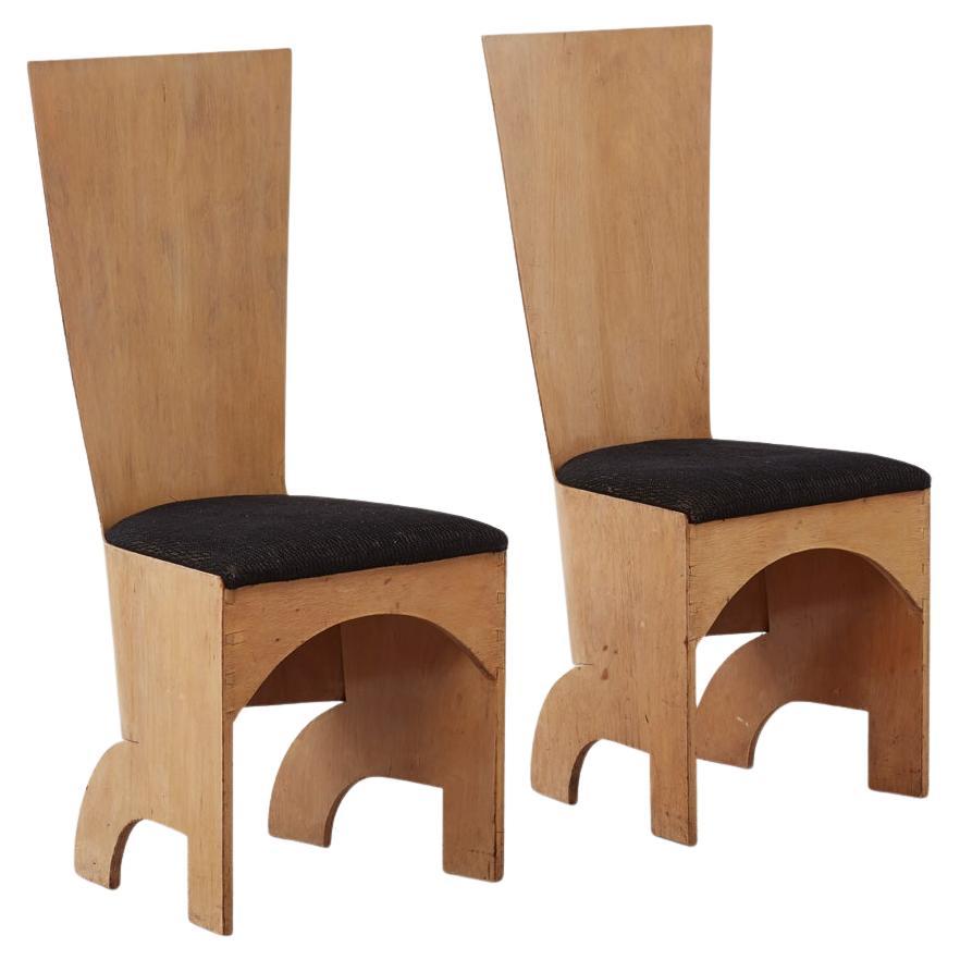 Set di due rare sedie con schienale alto Gerald Summers, Regno Unito 1936 in vendita