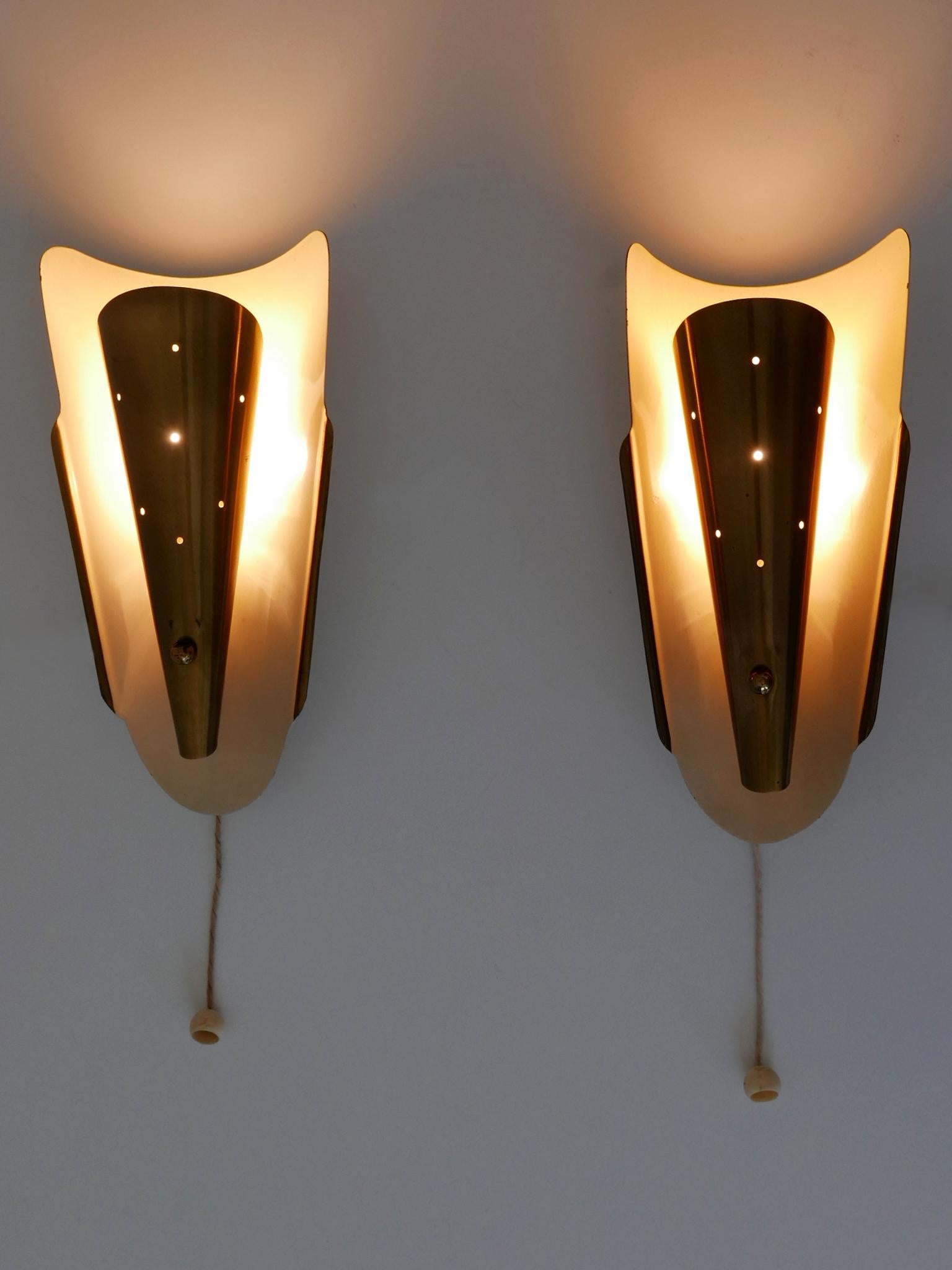 Set of Two Rare & Highly Decorative Mid-Century Modern Sconces Germany 1950s For Sale 5