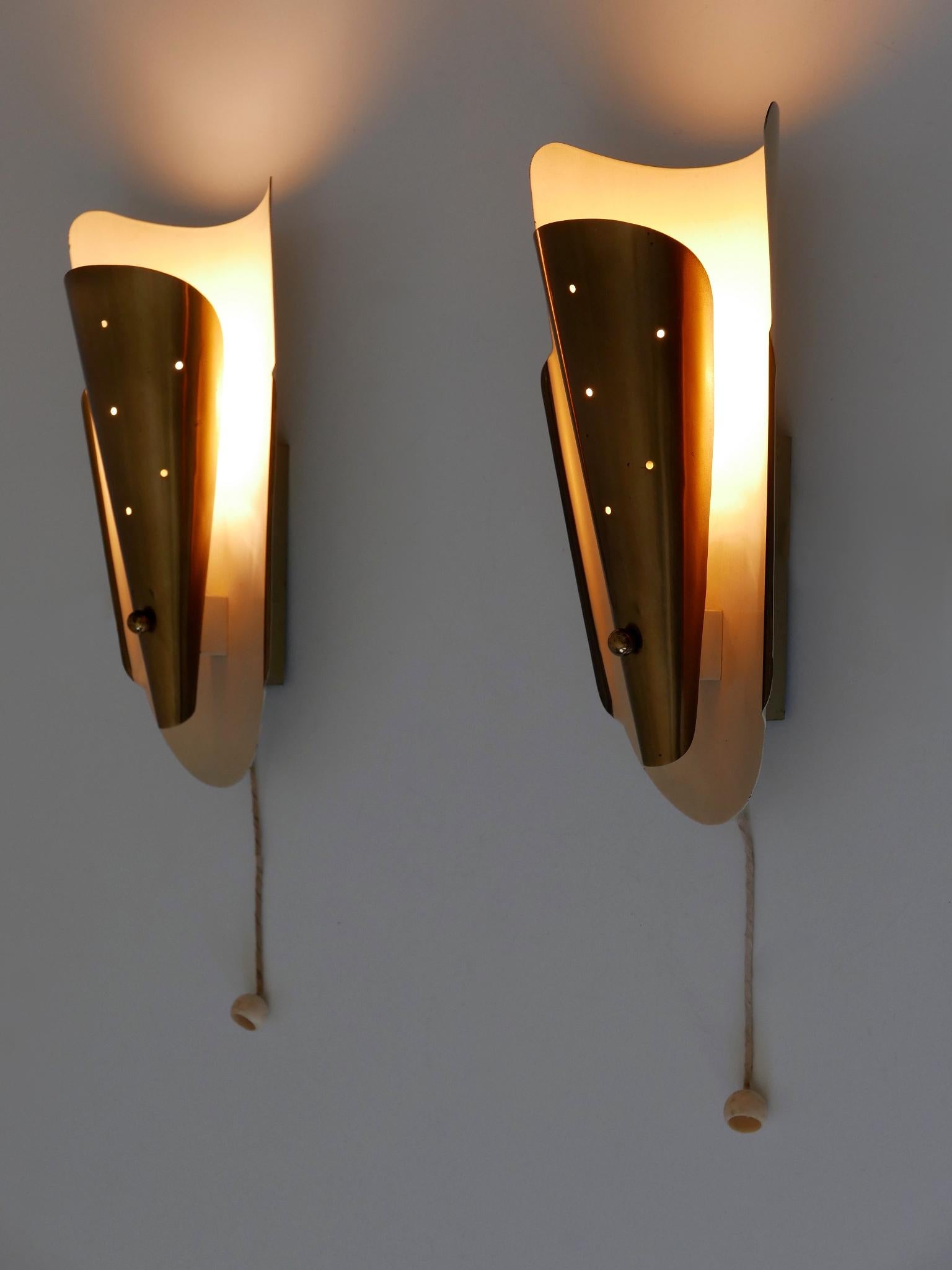 Set of Two Rare & Highly Decorative Mid-Century Modern Sconces Germany 1950s For Sale 7