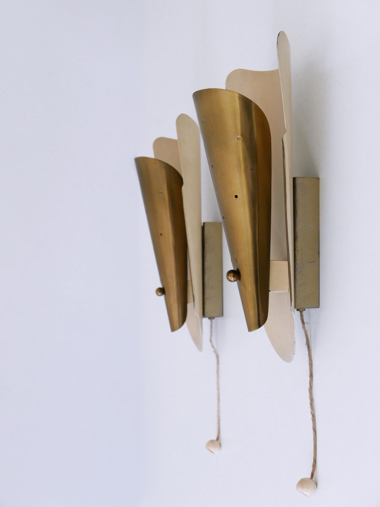 Set of Two Rare & Highly Decorative Mid-Century Modern Sconces Germany 1950s For Sale 11