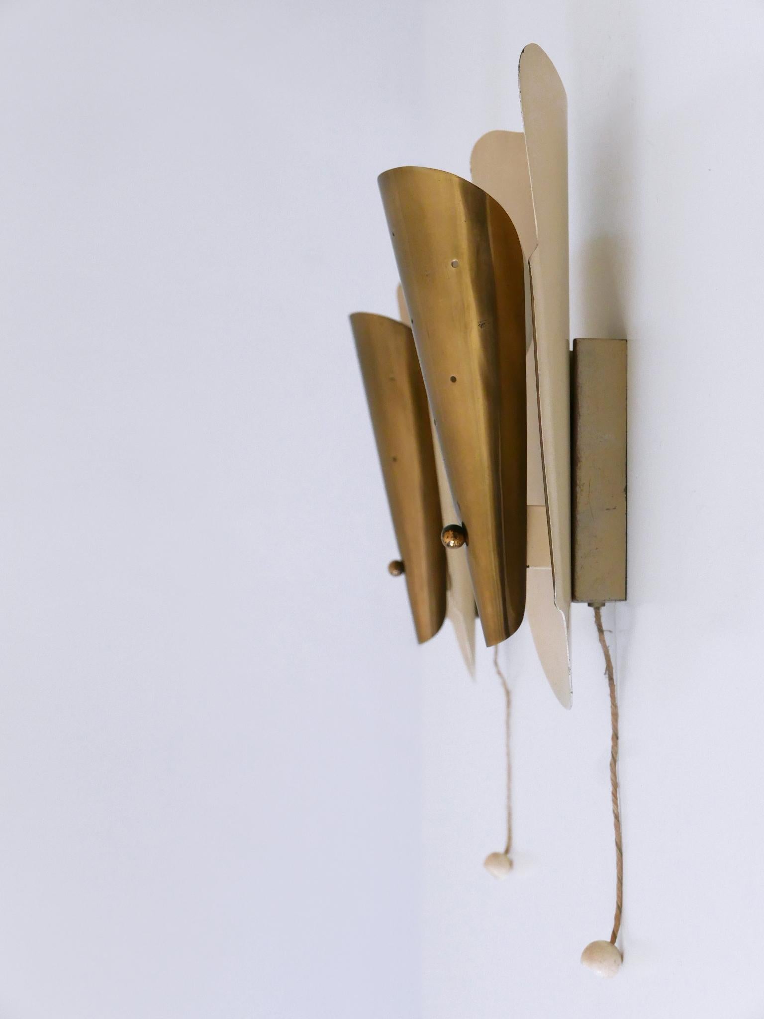 Set of Two Rare & Highly Decorative Mid-Century Modern Sconces Germany 1950s For Sale 12