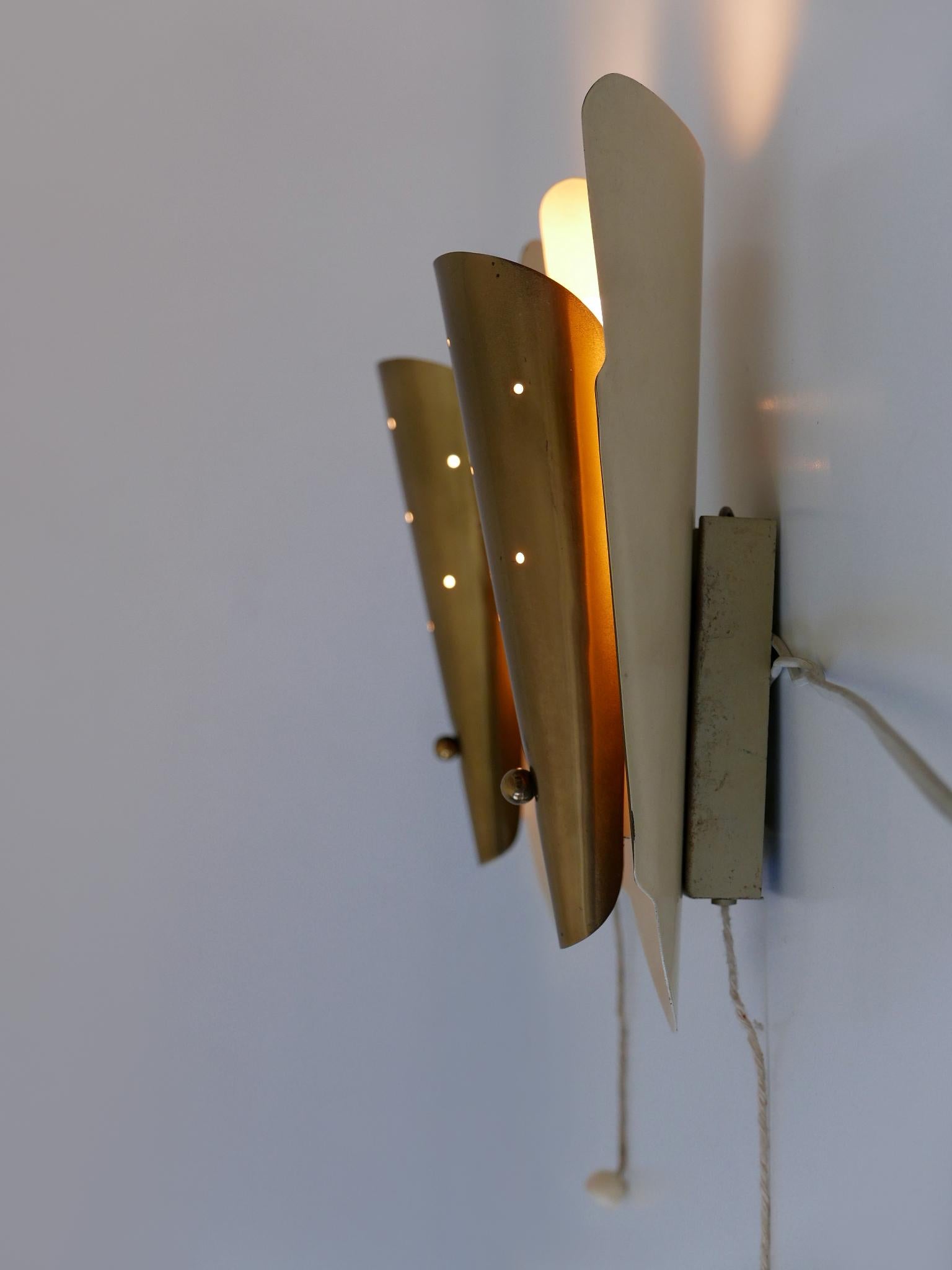 Set of Two Rare & Highly Decorative Mid-Century Modern Sconces Germany 1950s For Sale 13