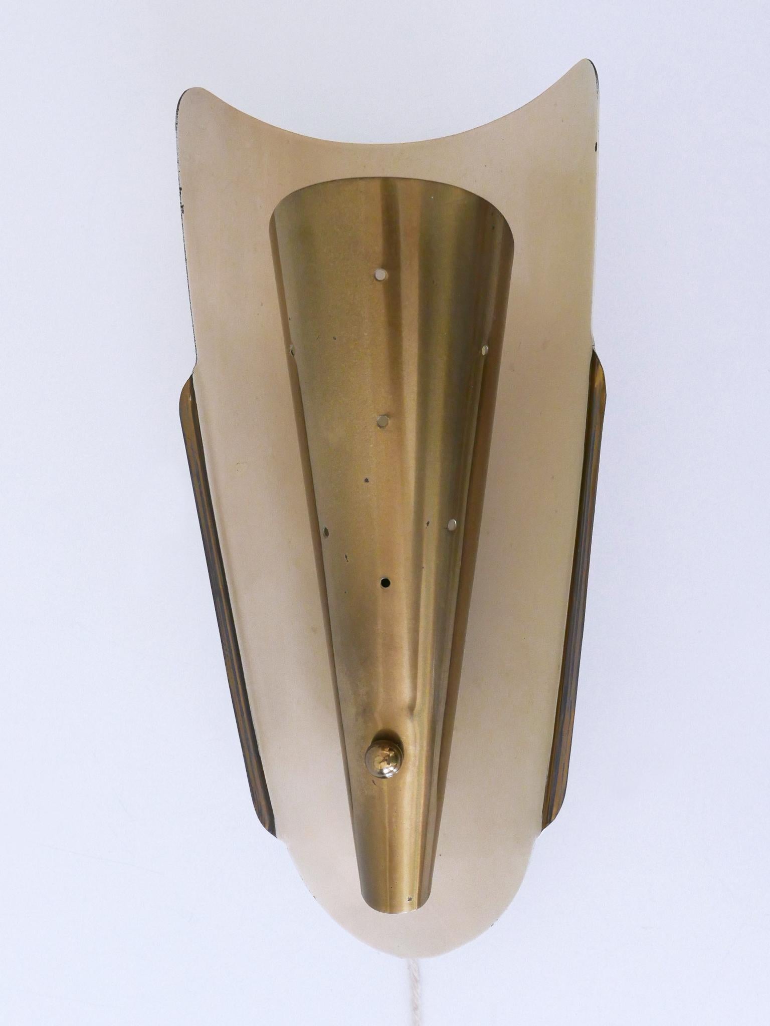 Mid-20th Century Set of Two Rare & Highly Decorative Mid-Century Modern Sconces Germany 1950s For Sale