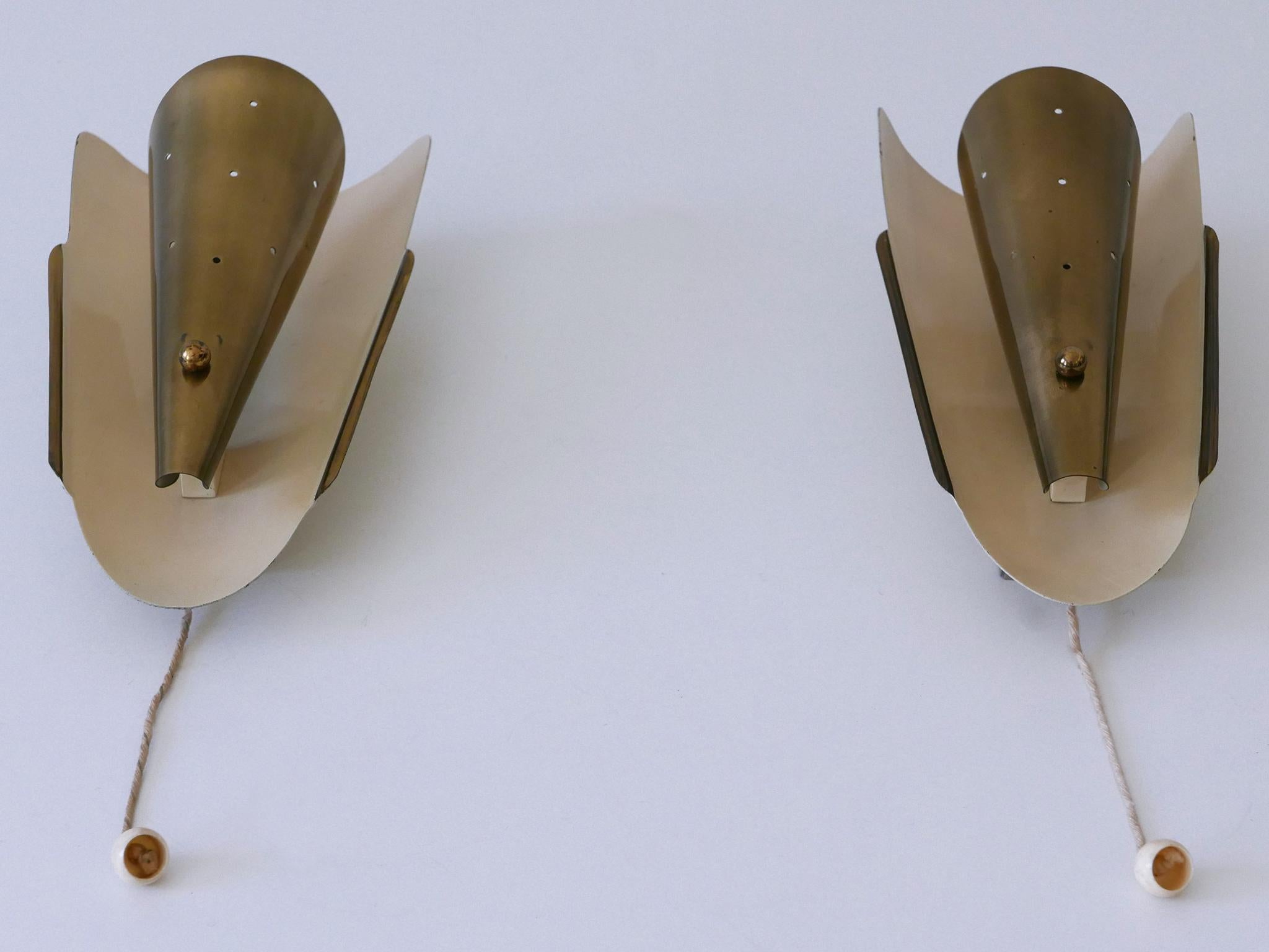 Set of Two Rare & Highly Decorative Mid-Century Modern Sconces Germany 1950s For Sale 1