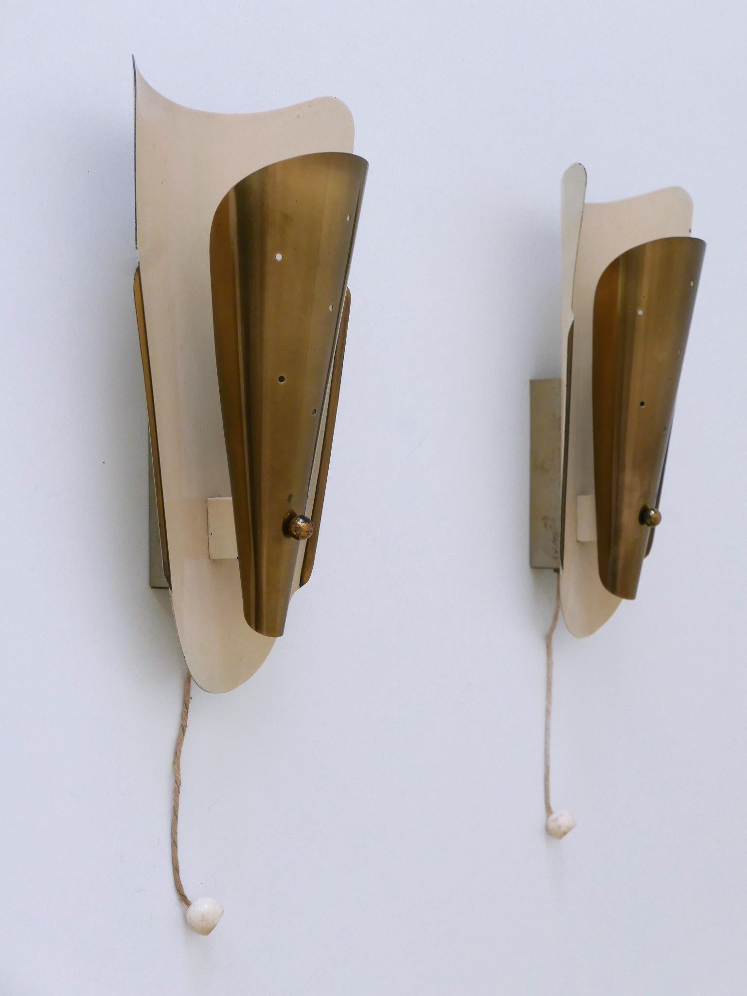 Set of Two Rare & Highly Decorative Mid-Century Modern Sconces Germany 1950s For Sale 2