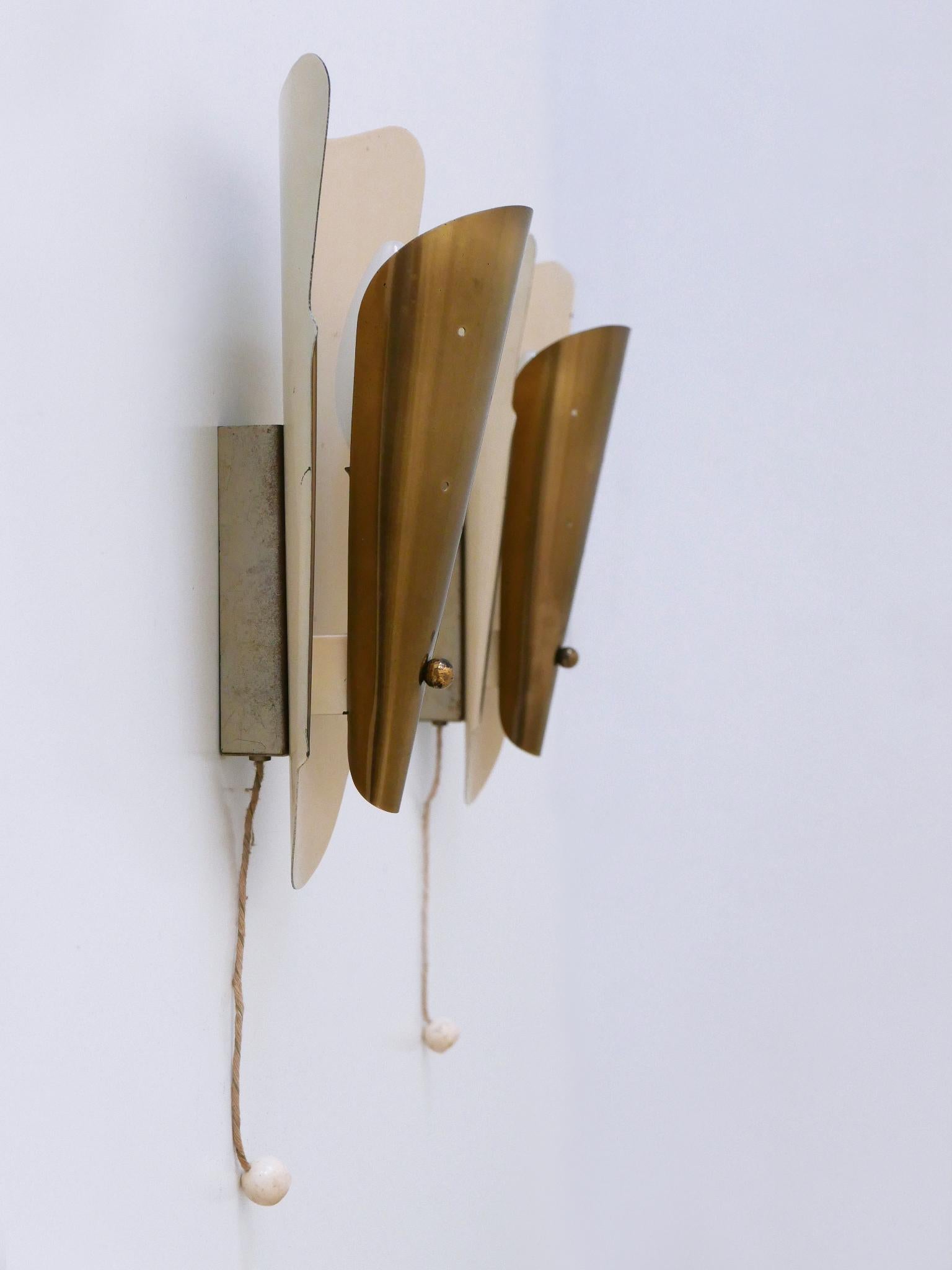 Set of Two Rare & Highly Decorative Mid-Century Modern Sconces Germany 1950s For Sale 4