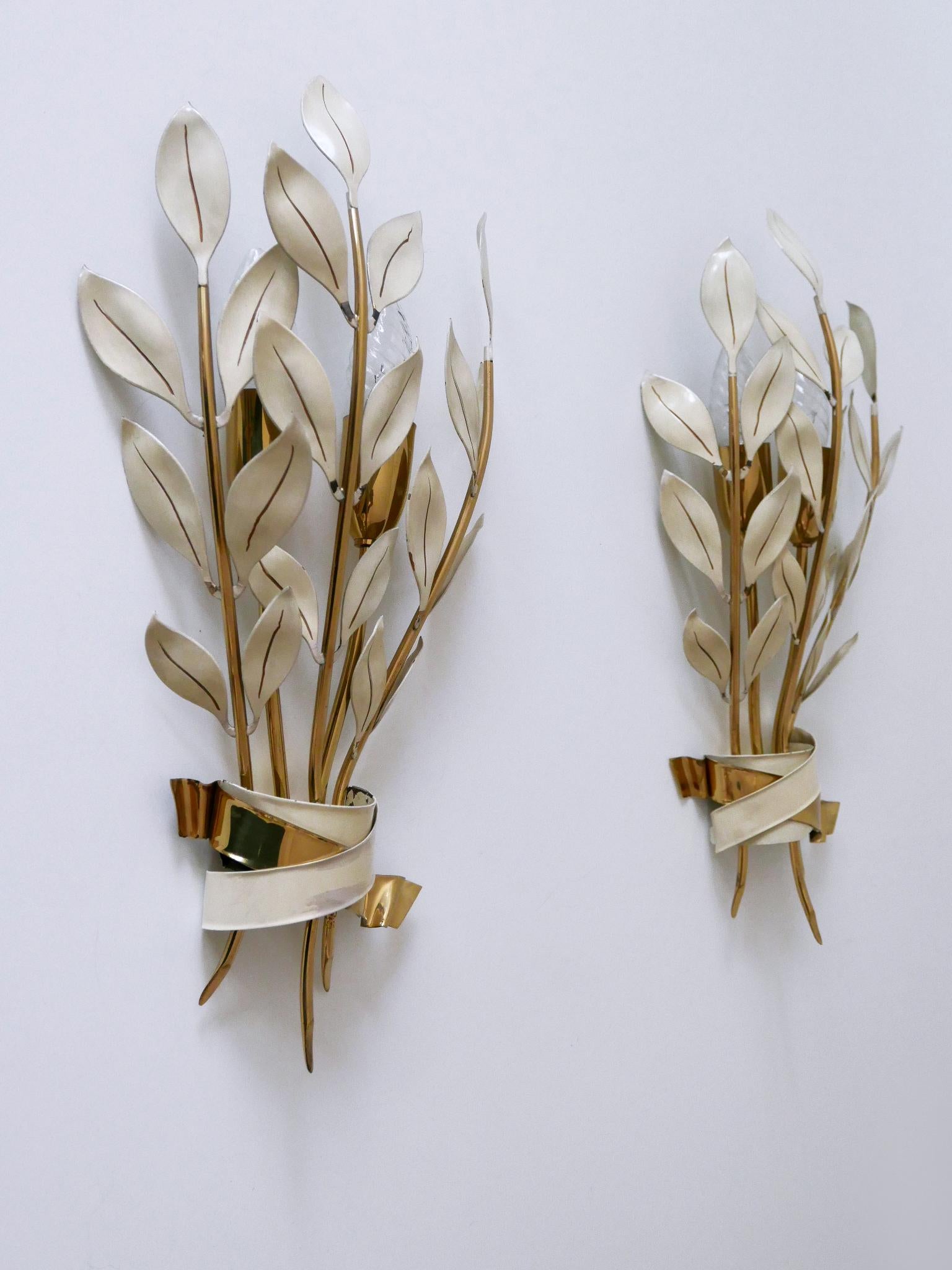 Set di due rare lampade a forma di bouquet di alloro di Vereinigte Werkstätten München 1950 in vendita 4