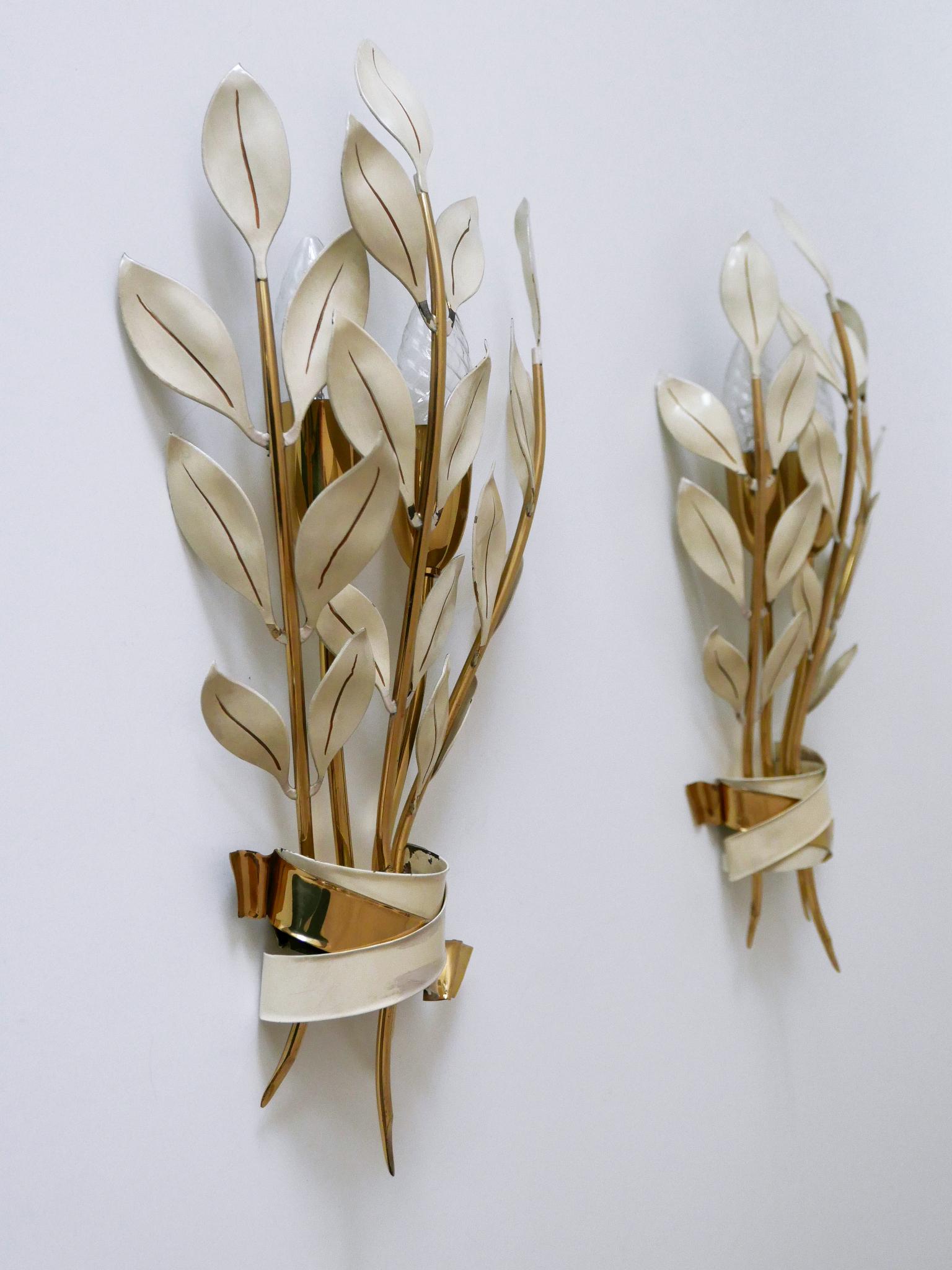 Set di due rare lampade a forma di bouquet di alloro di Vereinigte Werkstätten München 1950 in vendita 6