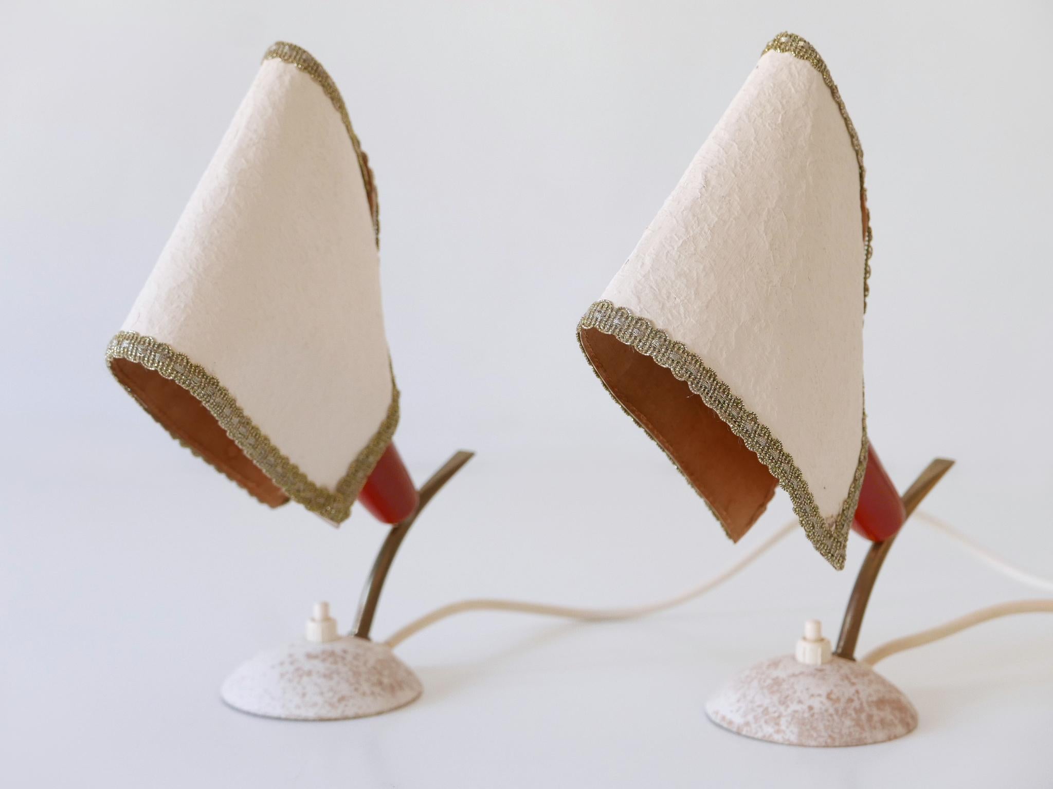 Set of Two Rare & Lovely Mid-Century Modern Bedside Table Lamps Germany 1950s For Sale 7