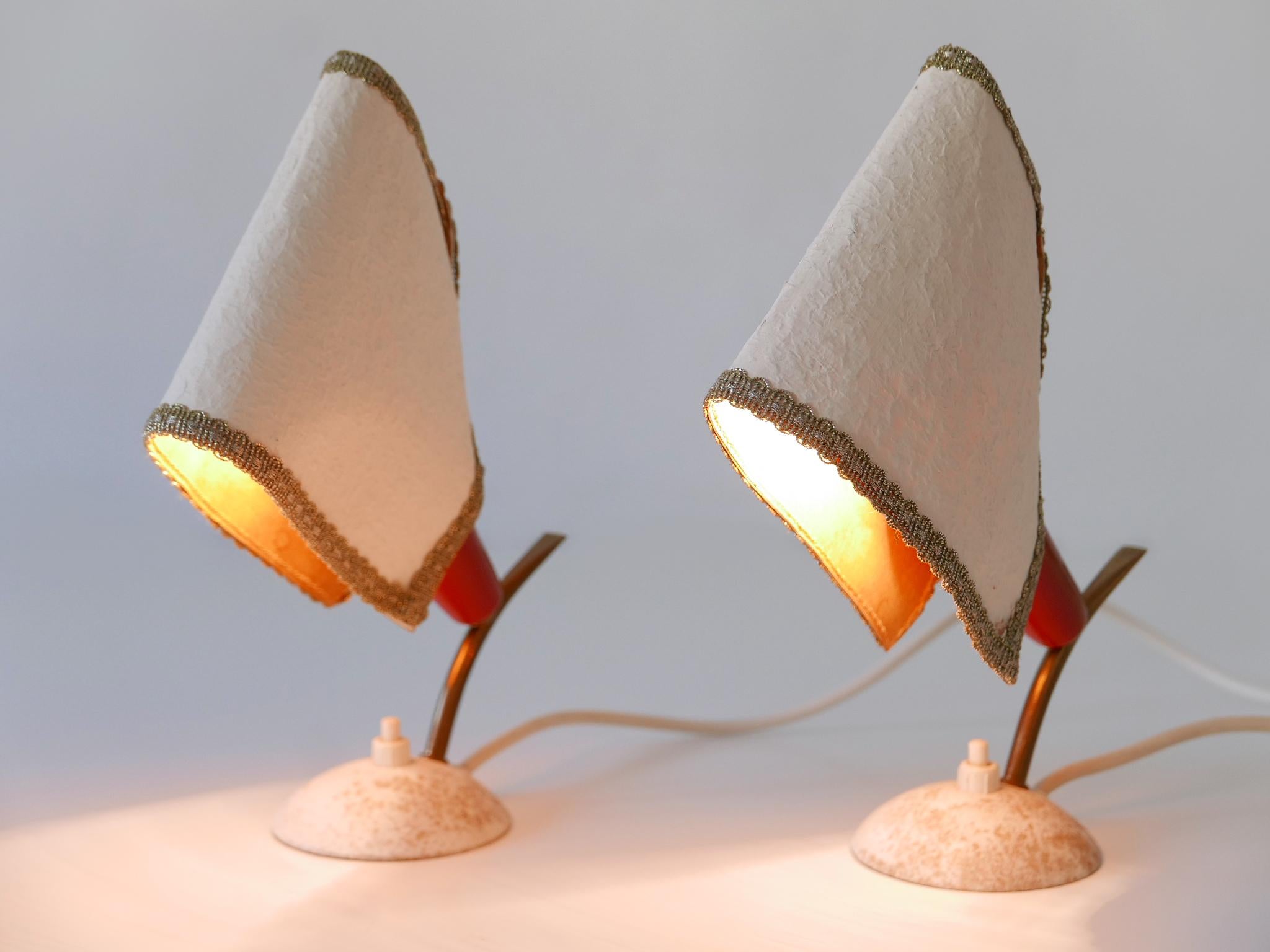 Set of Two Rare & Lovely Mid-Century Modern Bedside Table Lamps Germany 1950s For Sale 8