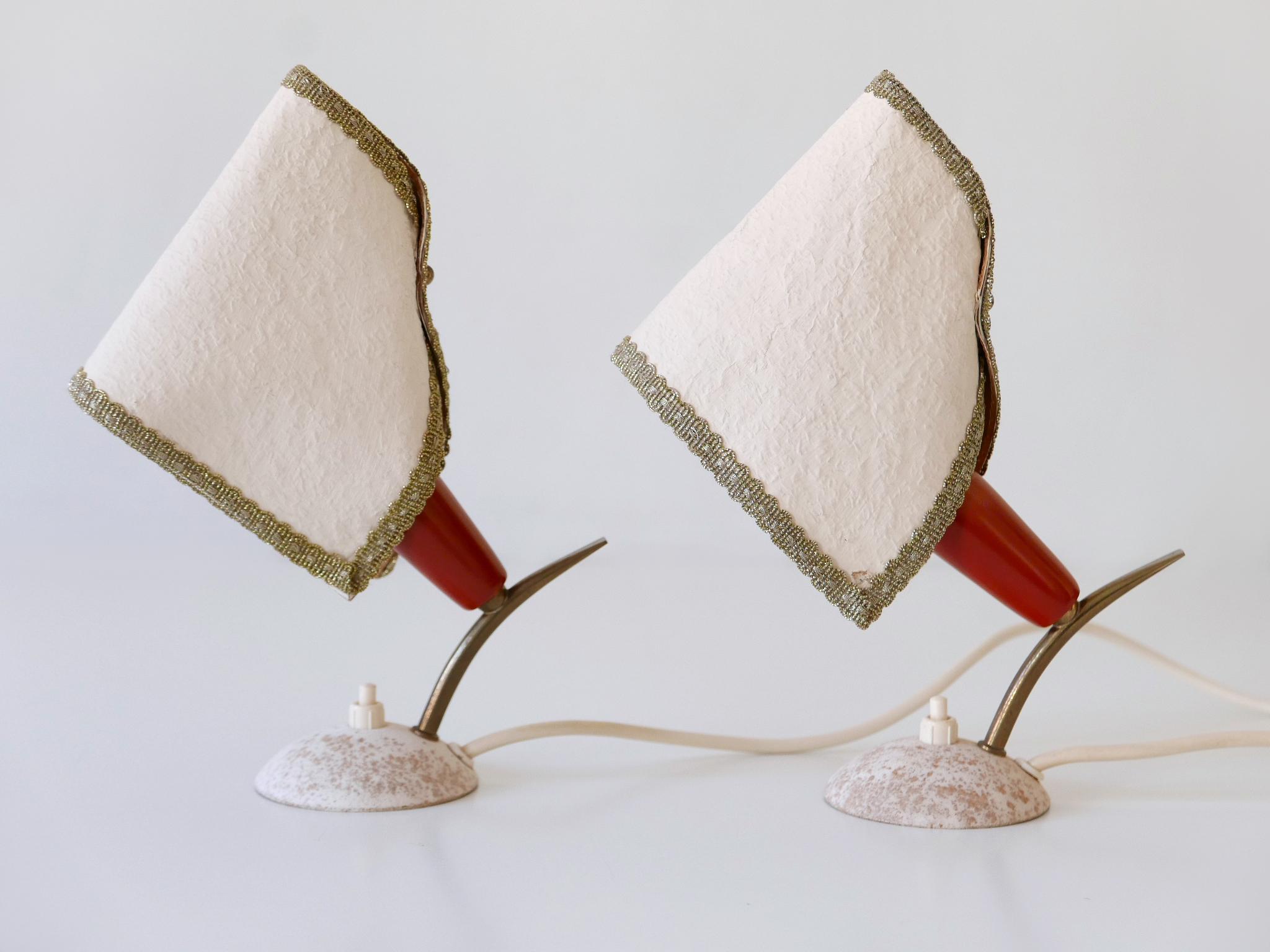 Set of Two Rare & Lovely Mid-Century Modern Bedside Table Lamps Germany 1950s For Sale 10