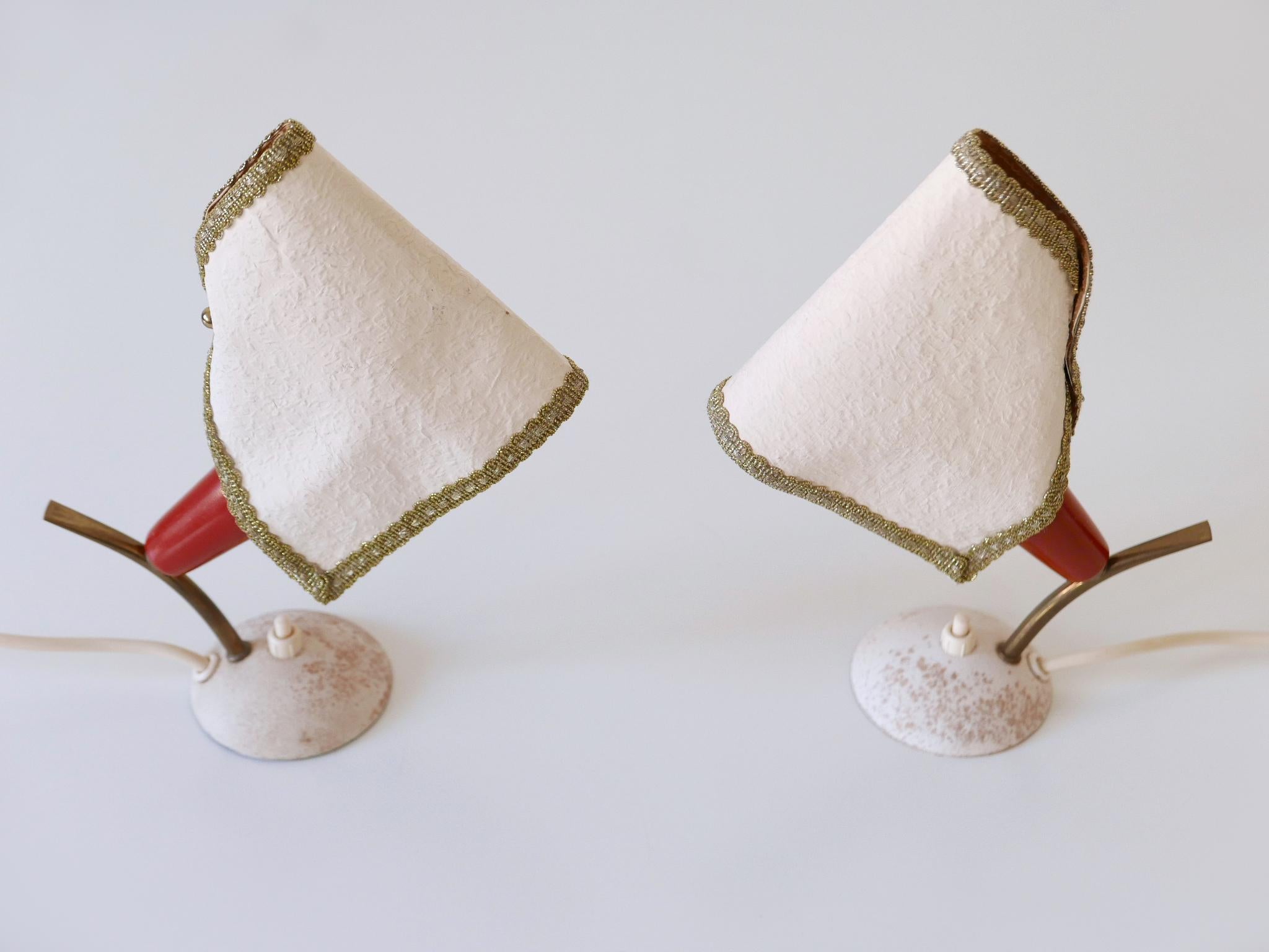 Set of Two Rare & Lovely Mid-Century Modern Bedside Table Lamps Germany 1950s For Sale 3