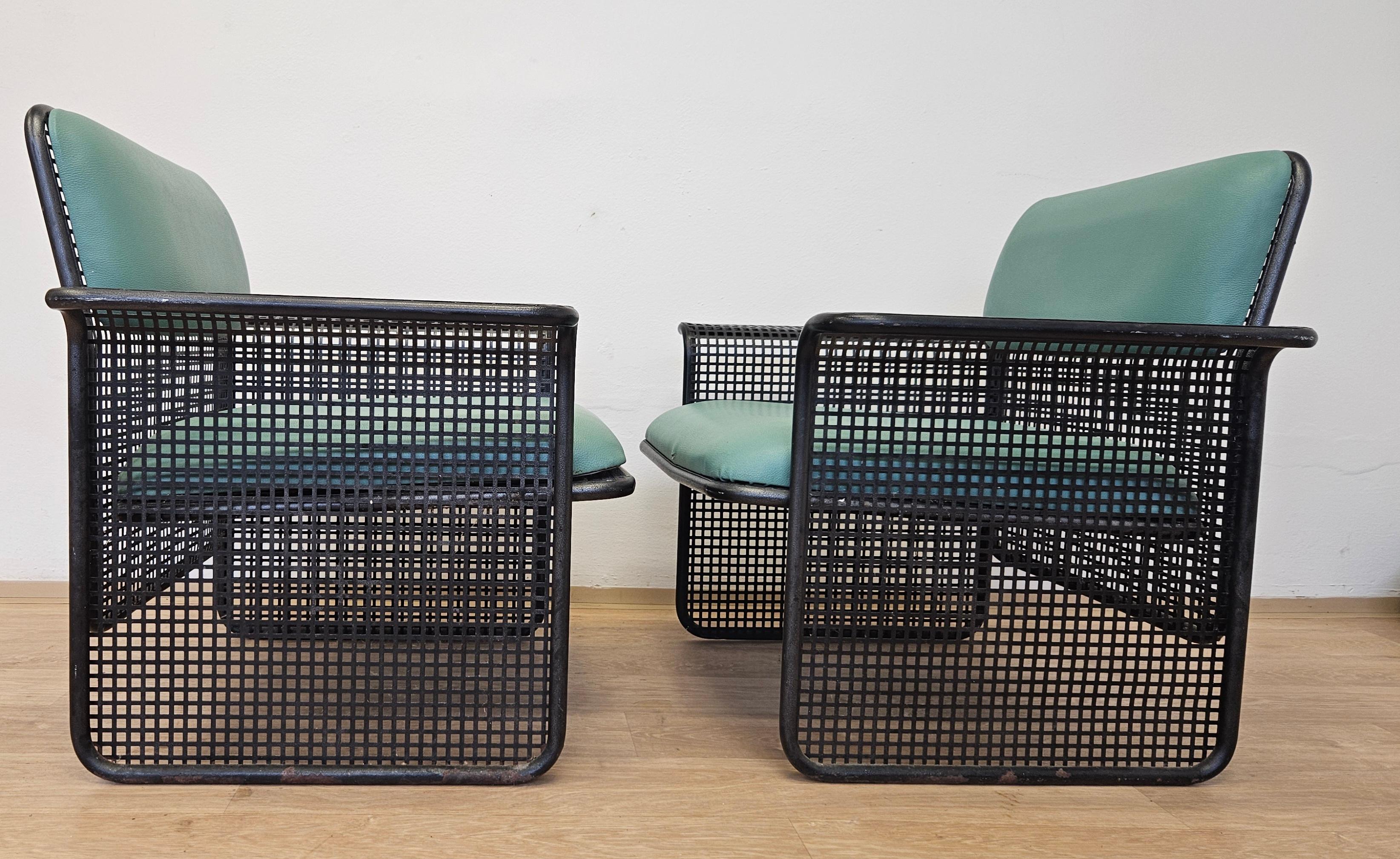 Satz von zwei seltenen Metall-Sesseln Talin Vicenza, Italien, 1970er Jahre im Angebot 5