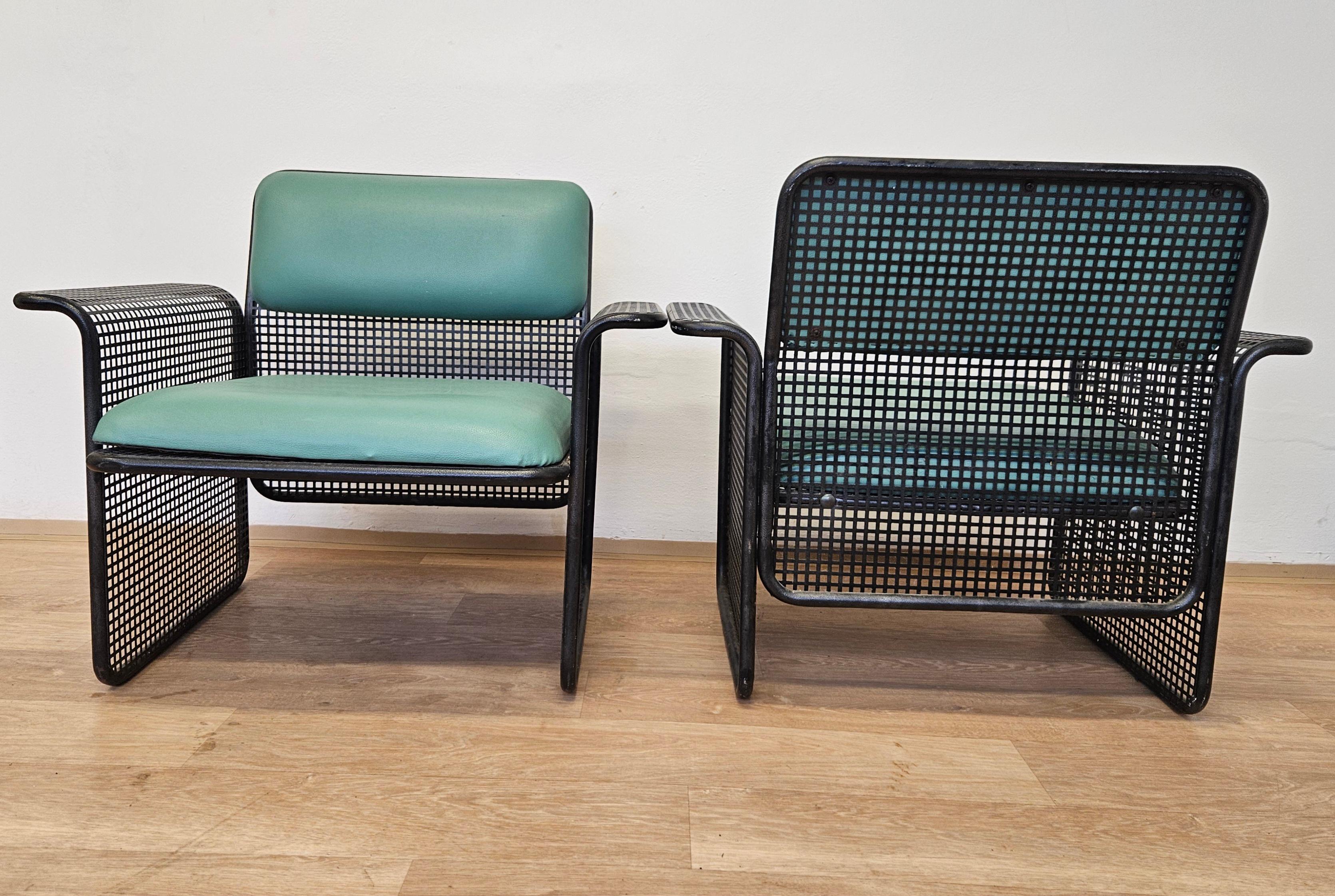 Satz von zwei seltenen Metall-Sesseln Talin Vicenza, Italien, 1970er Jahre im Angebot 7