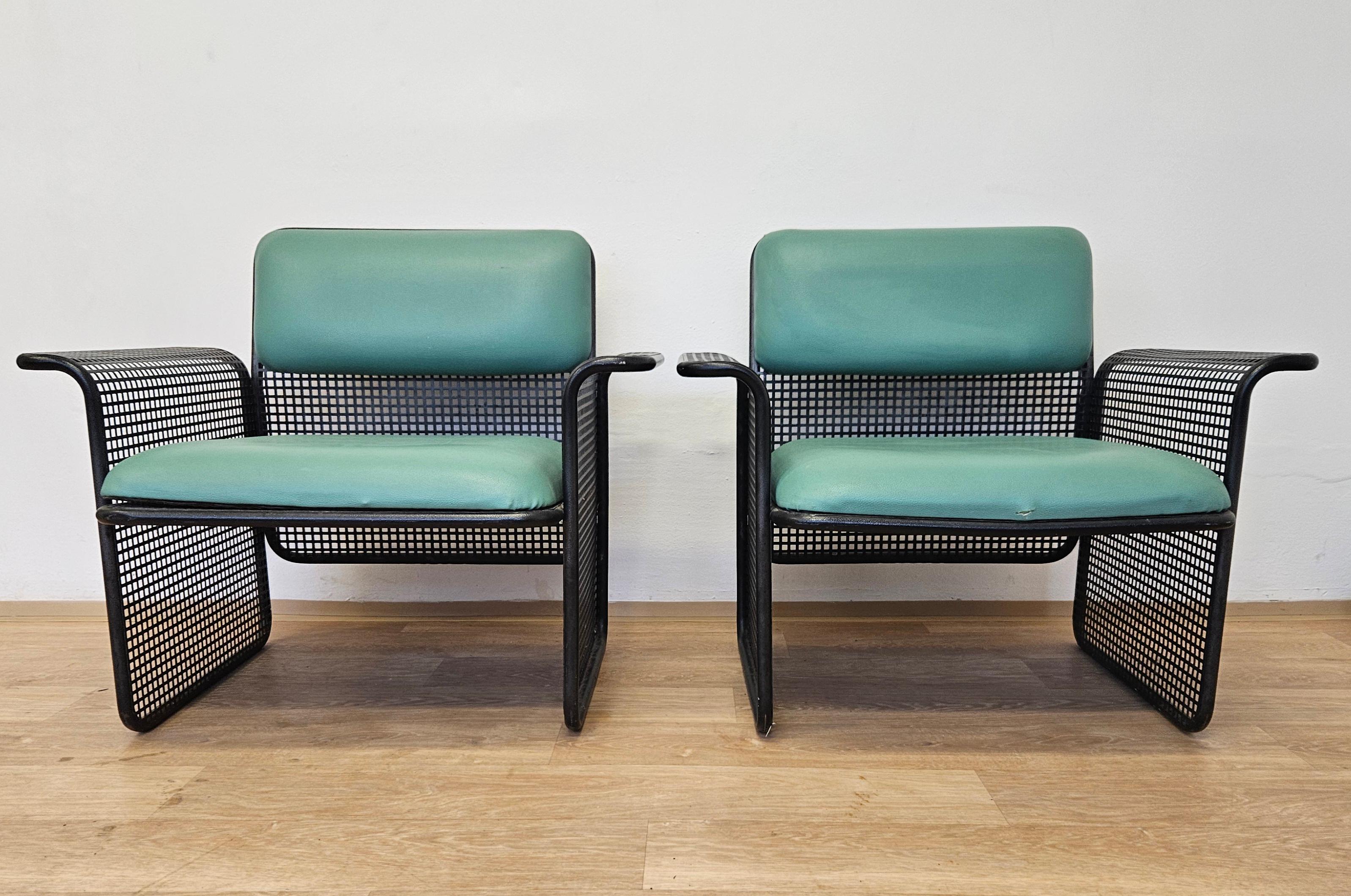 Satz von zwei seltenen Metall-Sesseln Talin Vicenza, Italien, 1970er Jahre im Angebot 2