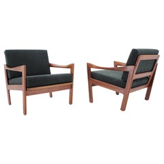 Set di due rare poltrone di metà secolo, Illum Wikkelsø, Niels Eilersen, Danimarca