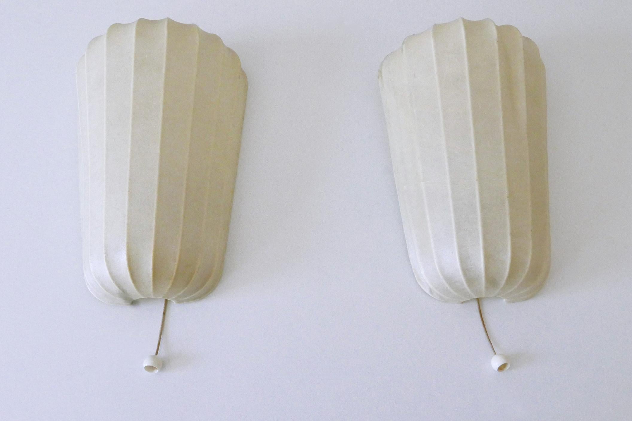 Set of Two Rare Mid Century Cocoon Sconces by Friedel Wauer for Goldkant Germany im Angebot 3
