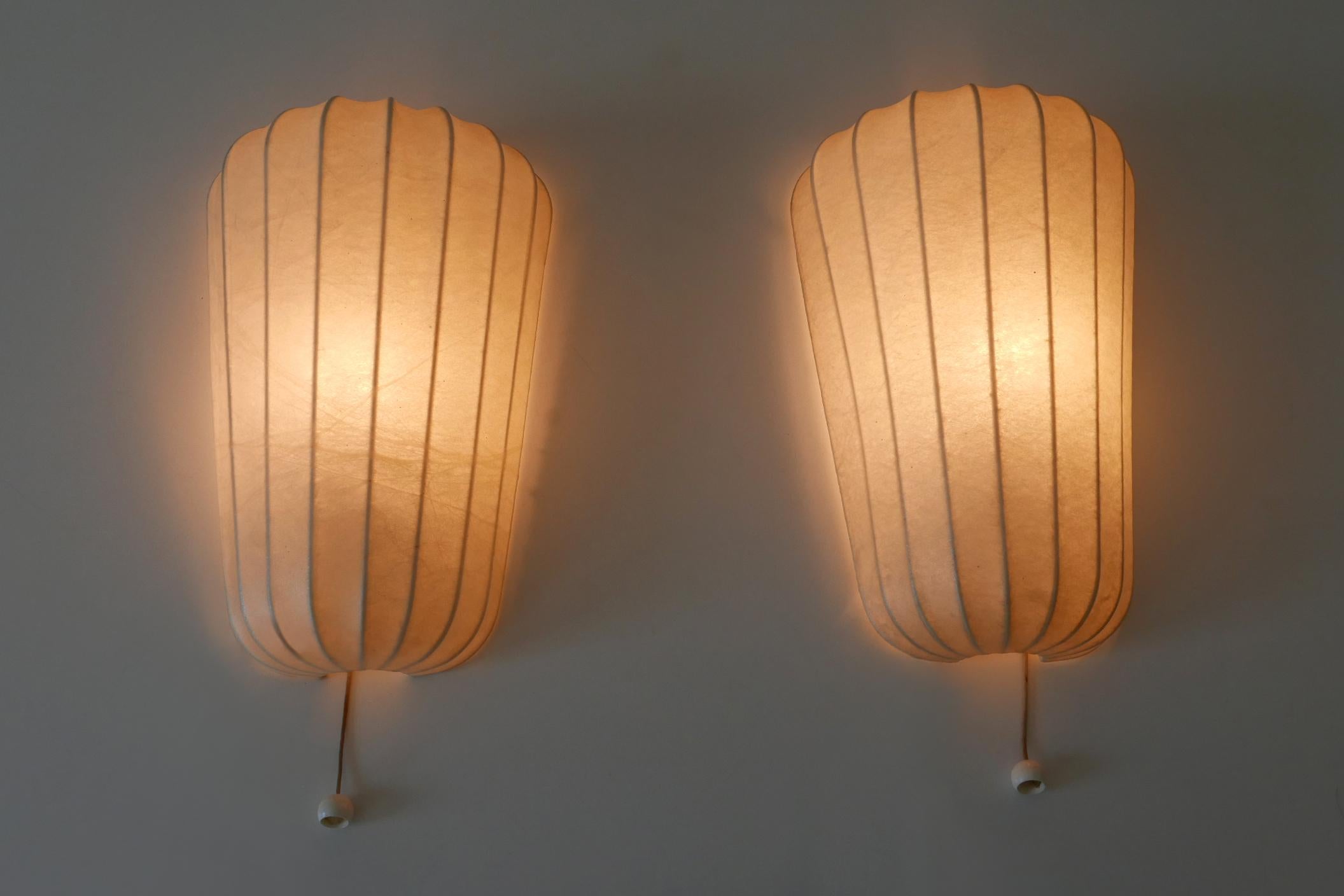 Set of Two Rare Mid Century Cocoon Sconces by Friedel Wauer for Goldkant Germany im Angebot 4
