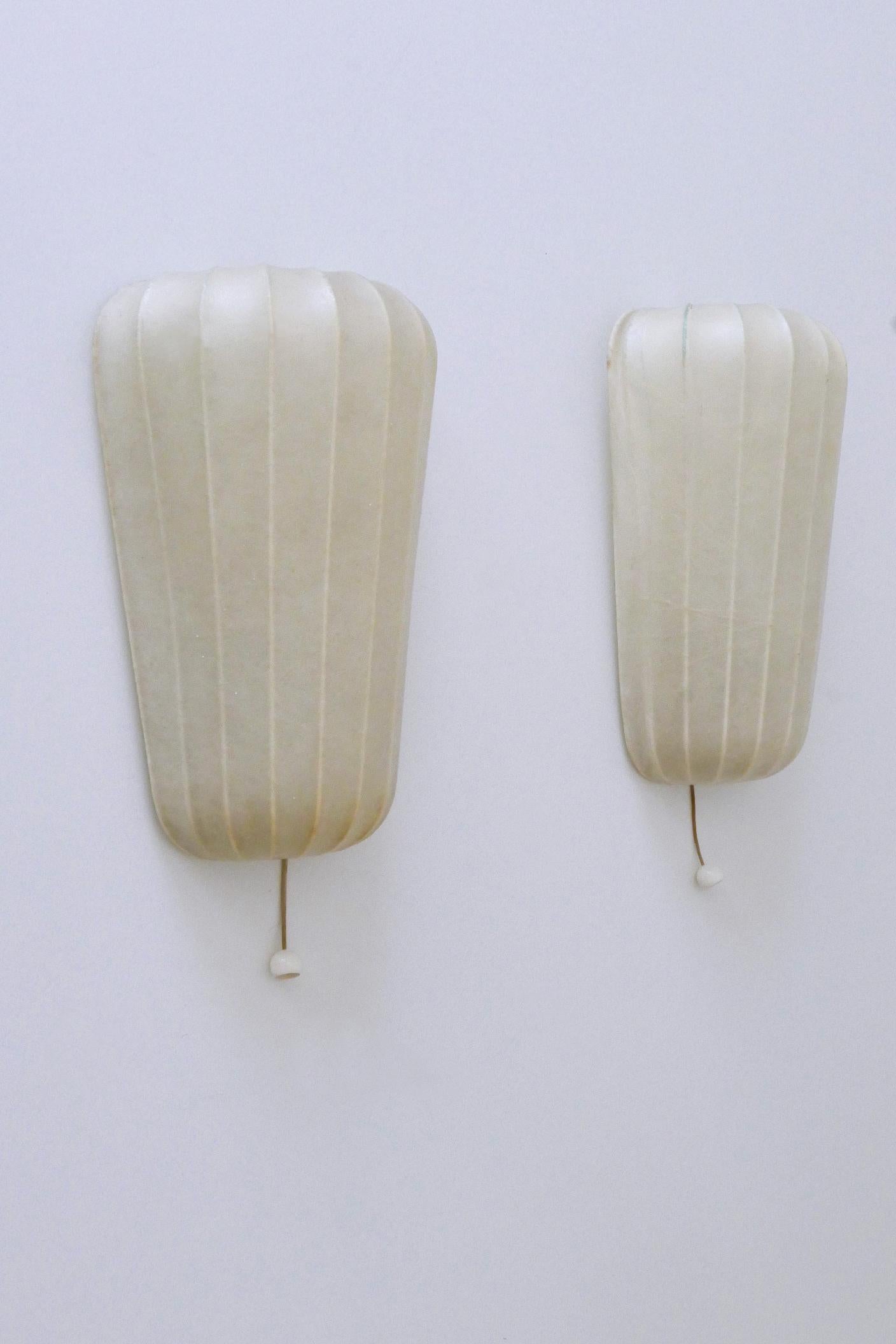 Set of Two Rare Mid Century Cocoon Sconces by Friedel Wauer for Goldkant Germany im Angebot 7