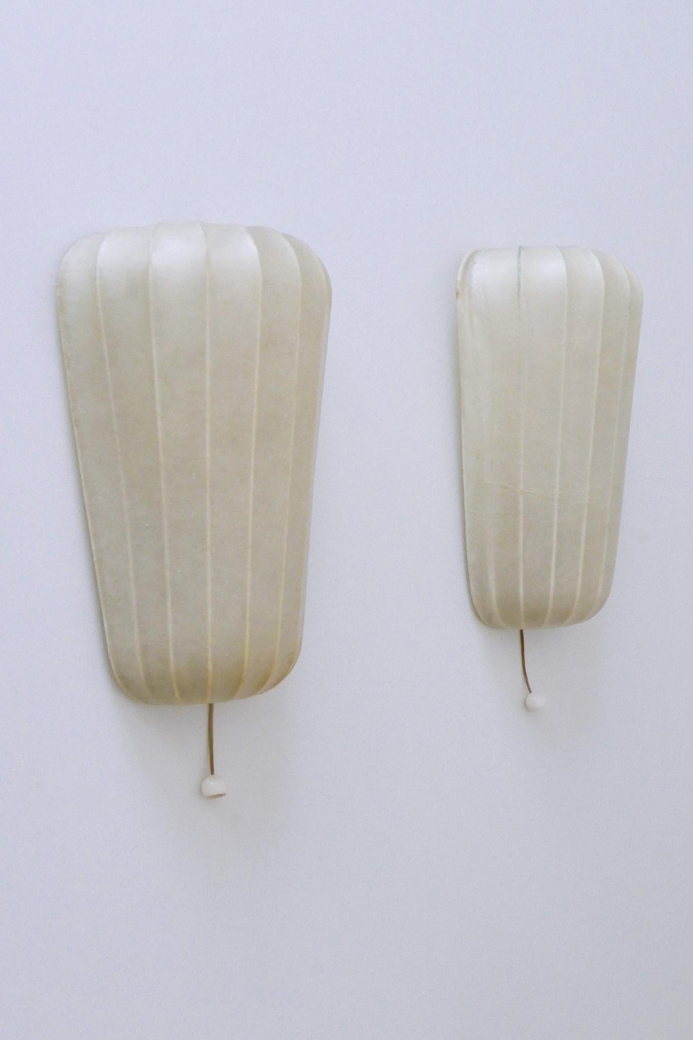 Set of Two Rare Mid Century Cocoon Sconces by Friedel Wauer for Goldkant Germany im Angebot 9
