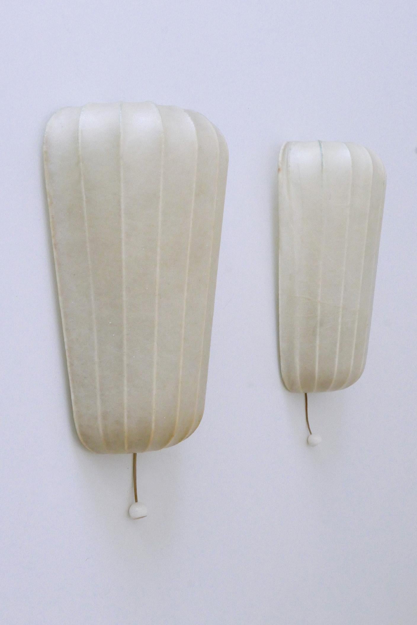 Set of Two Rare Mid Century Cocoon Sconces by Friedel Wauer for Goldkant Germany im Angebot 10