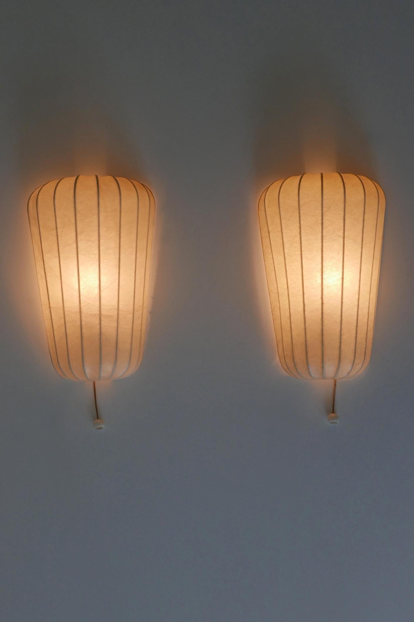 Set of Two Rare Mid Century Cocoon Sconces by Friedel Wauer for Goldkant Germany im Angebot 11