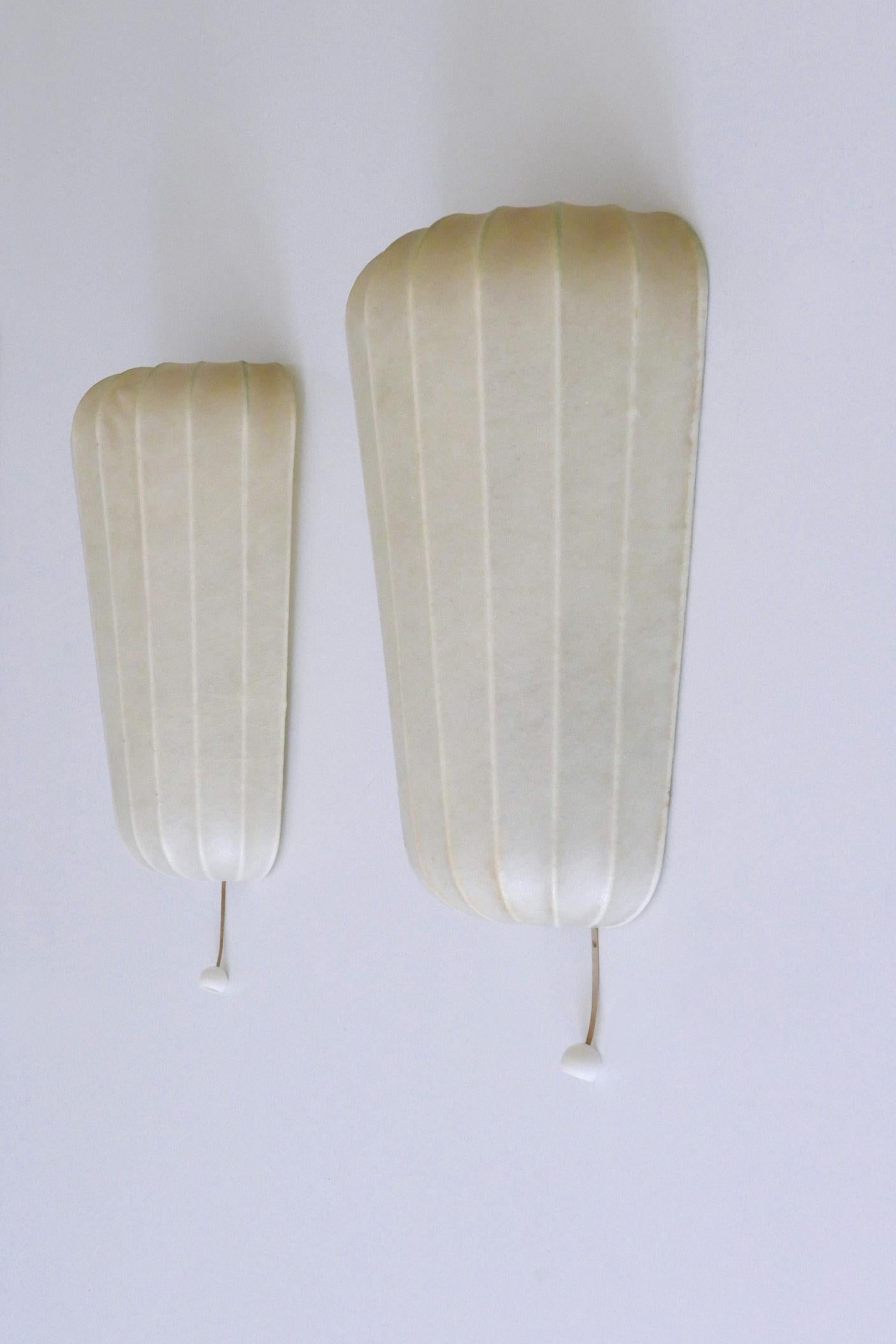 Set of Two Rare Mid Century Cocoon Sconces by Friedel Wauer for Goldkant Germany (Moderne der Mitte des Jahrhunderts) im Angebot