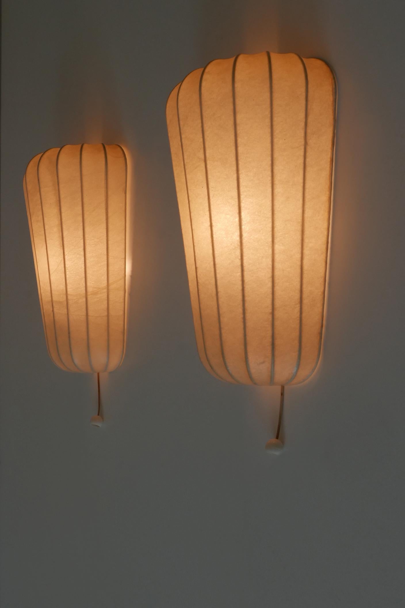 Set of Two Rare Mid Century Cocoon Sconces by Friedel Wauer for Goldkant Germany im Zustand „Gut“ im Angebot in Munich, DE