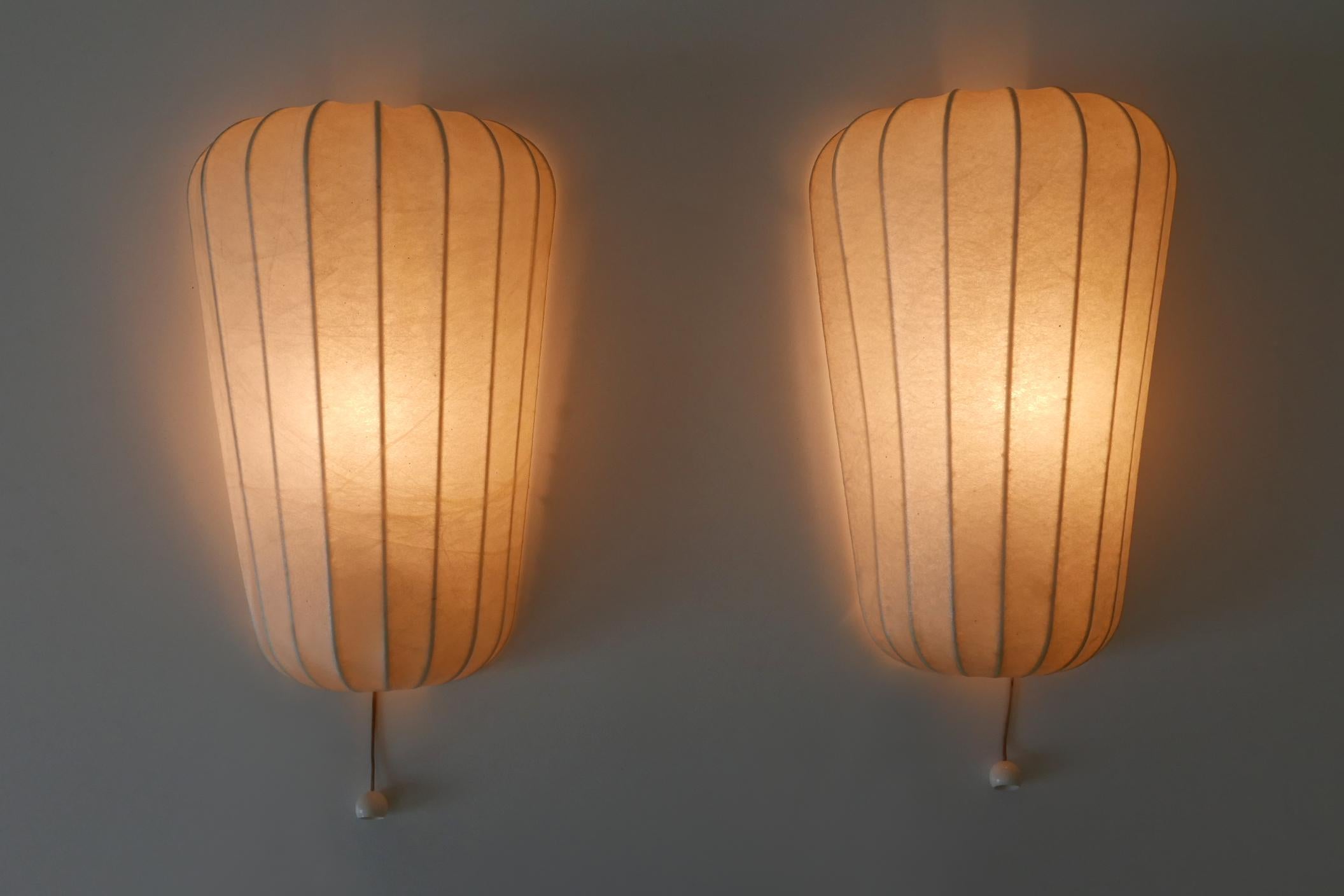 Set of Two Rare Mid Century Cocoon Sconces by Friedel Wauer for Goldkant Germany im Angebot 2