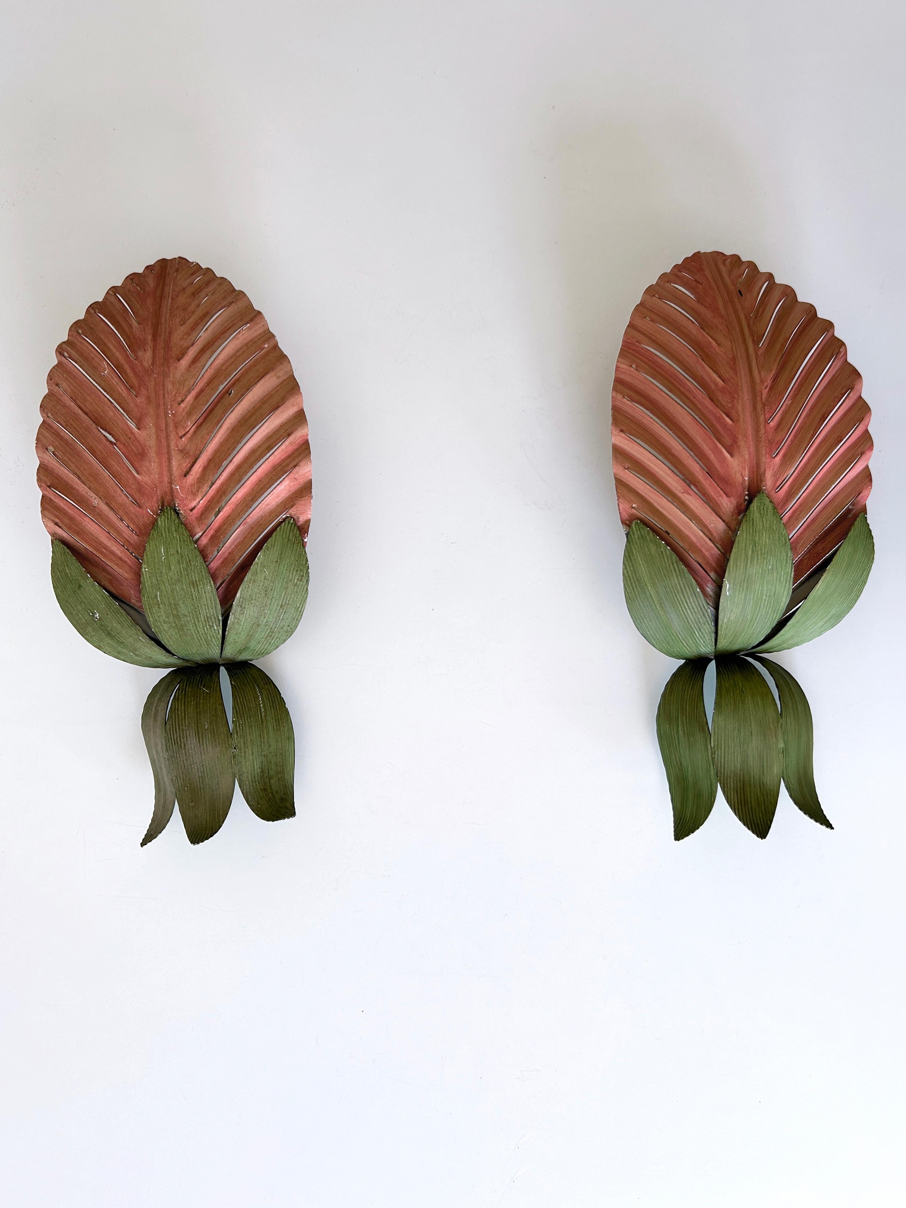 Fine XX secolo Set di due rare lampade floreali di metà secolo di Holländer Leuchten Germania, anni '70 in vendita