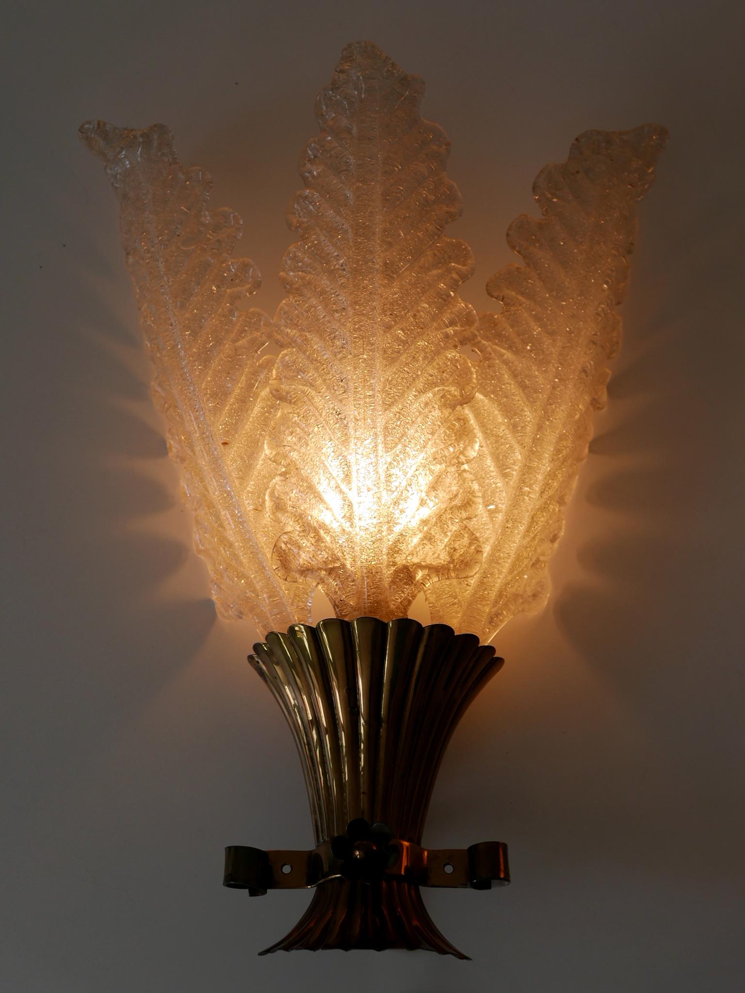 Set di due rare lampade in vetro di Murano della metà del secolo scorso di Barovier&Toso in vendita 3
