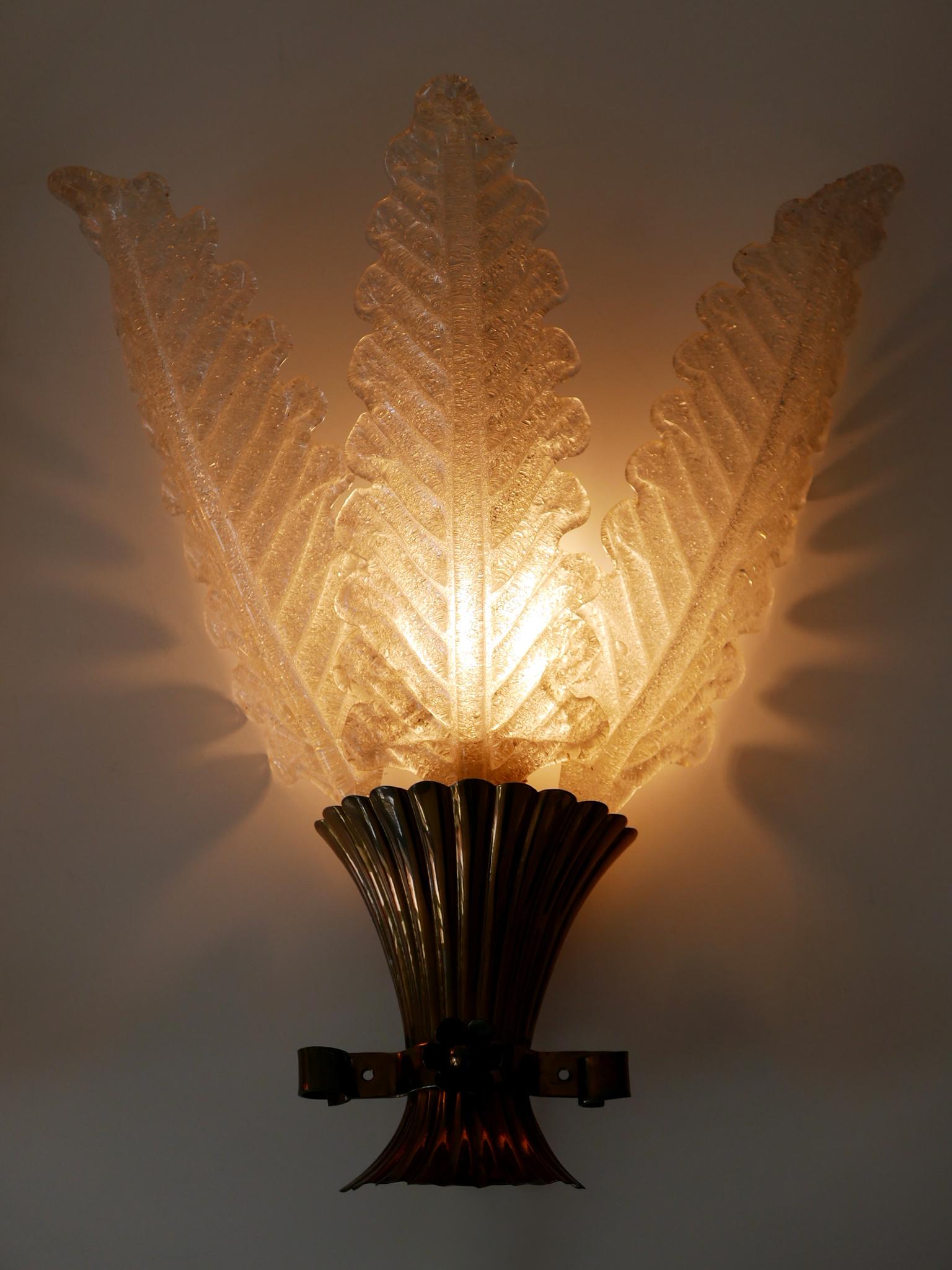 Set di due rare lampade in vetro di Murano della metà del secolo scorso di Barovier&Toso in vendita 5