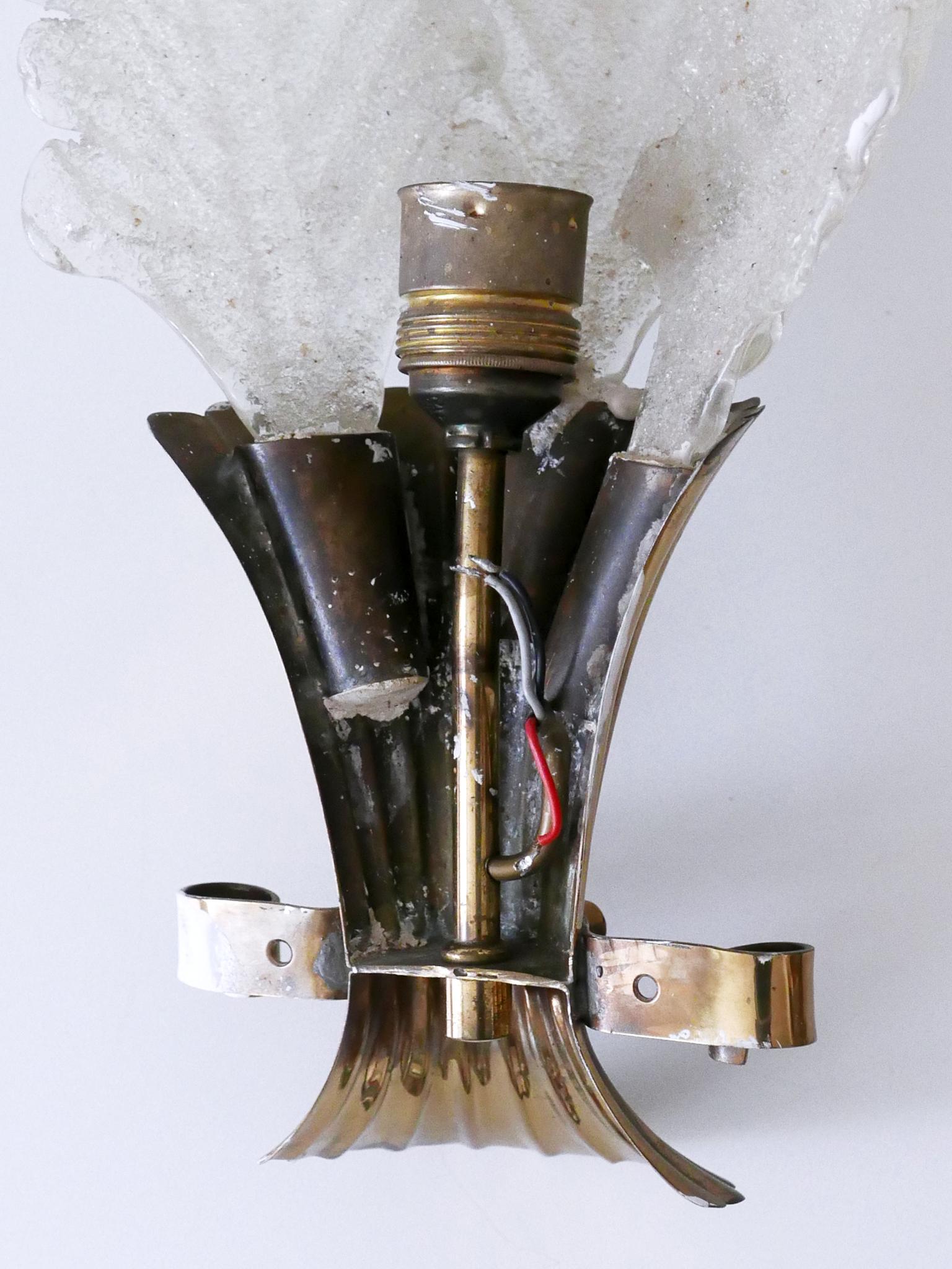 Set di due rare lampade in vetro di Murano della metà del secolo scorso di Barovier&Toso in vendita 12