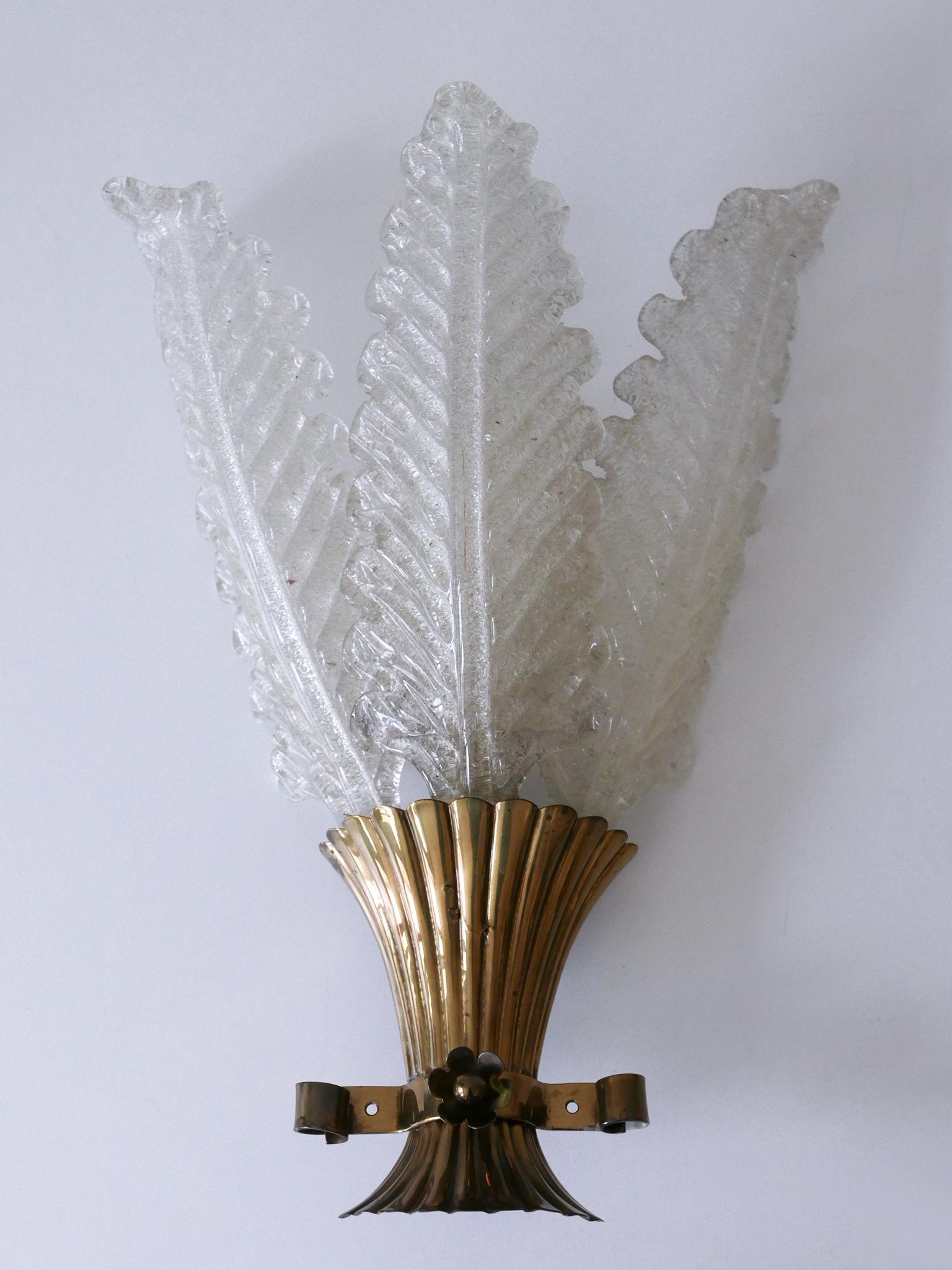 Set di due rare lampade in vetro di Murano della metà del secolo scorso di Barovier&Toso in vendita 2