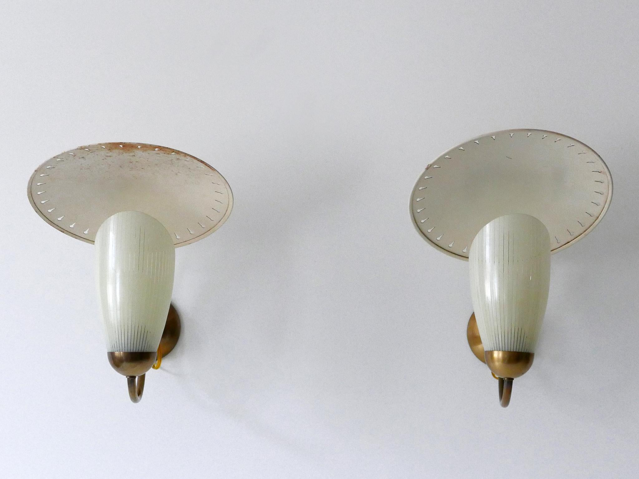 Brass Set of Two Rare Mid-Century Modern Sputnik Sconces or Wall Lights Germany 1950s For Sale