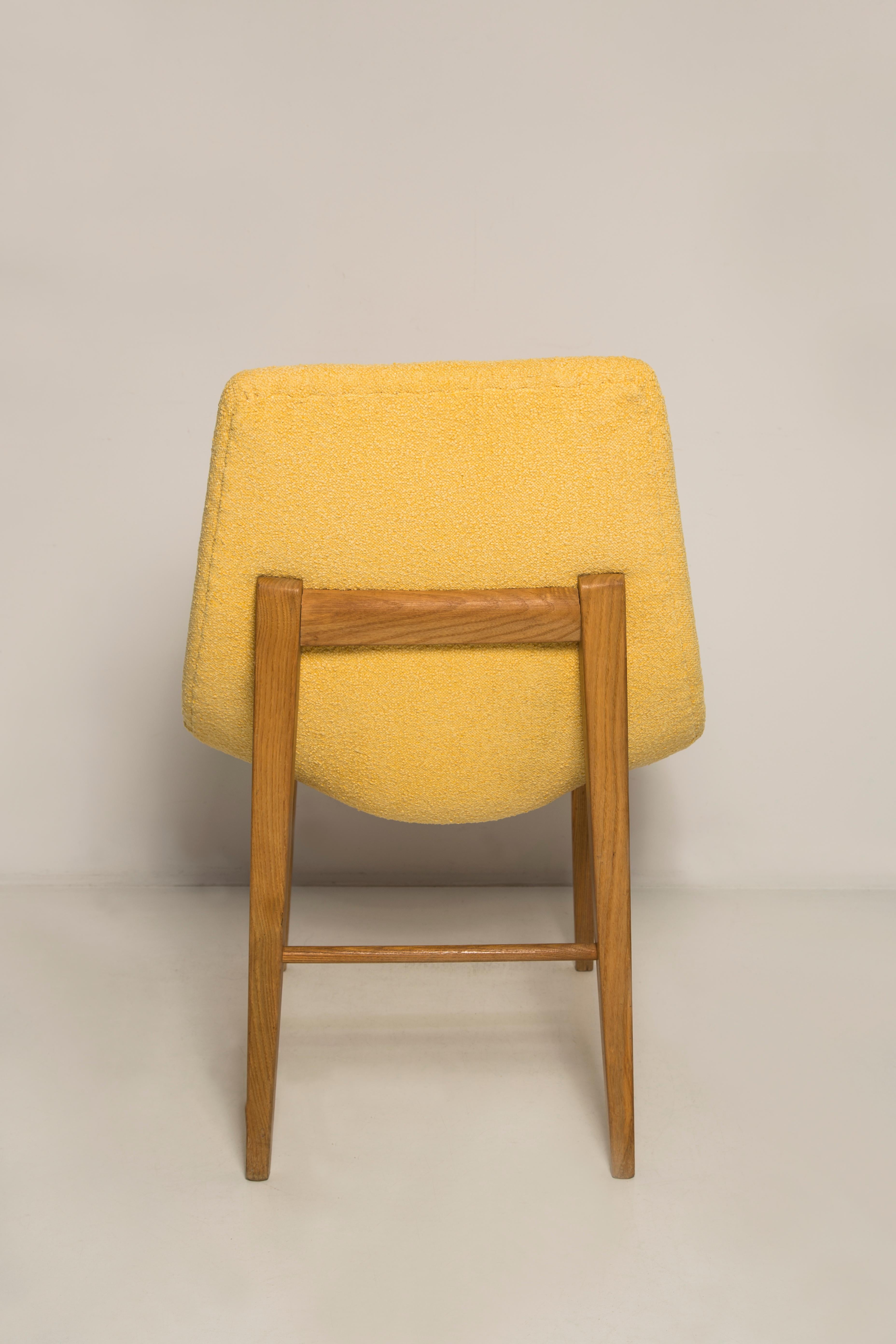 Tessile Set di due rare sedie a conchiglia gialla di metà secolo, H. H. Lachert, Europa, anni '60 in vendita