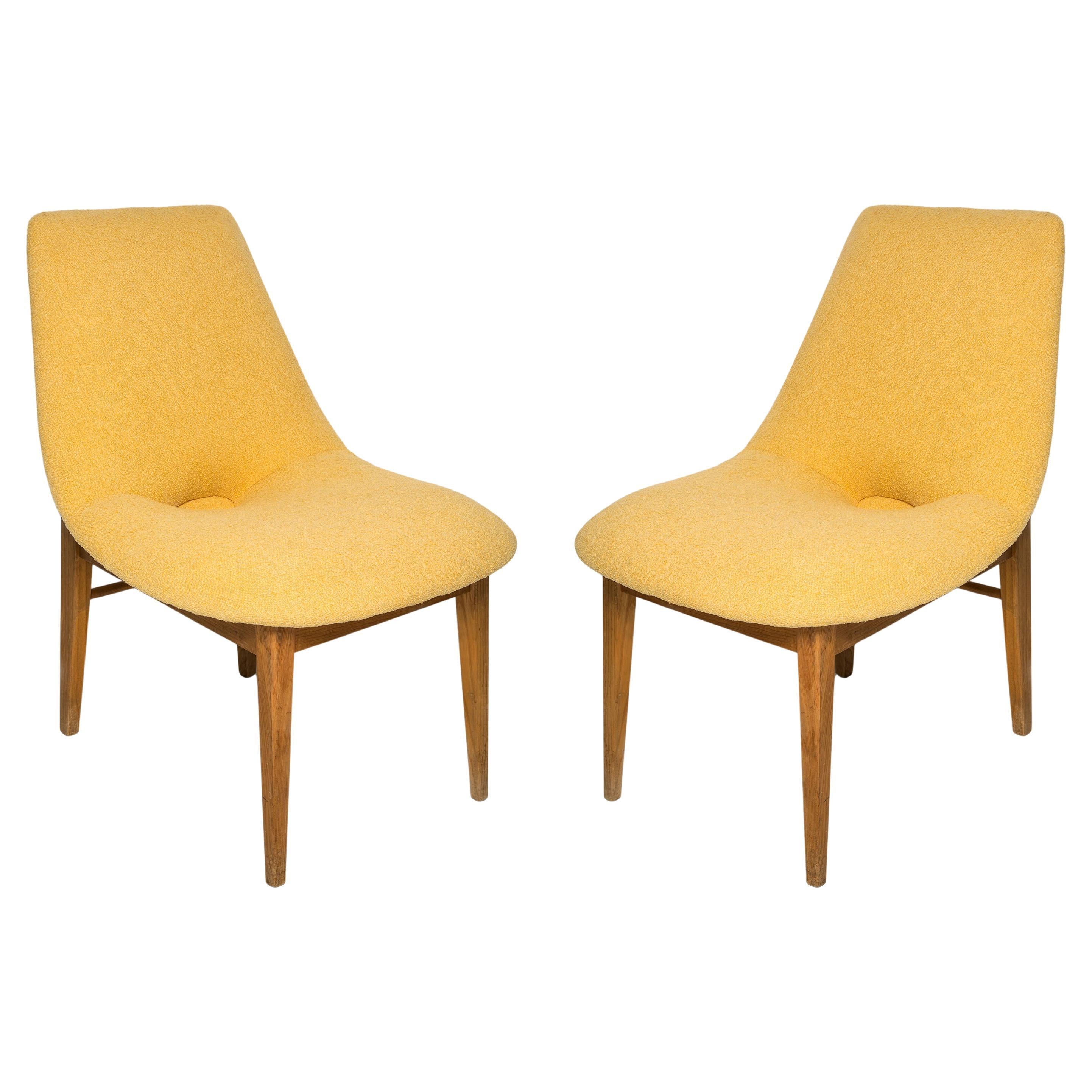 Set of Two Rare Mid Century Yellow Shell Chairs, H. Lachert, Europe, 1960s
