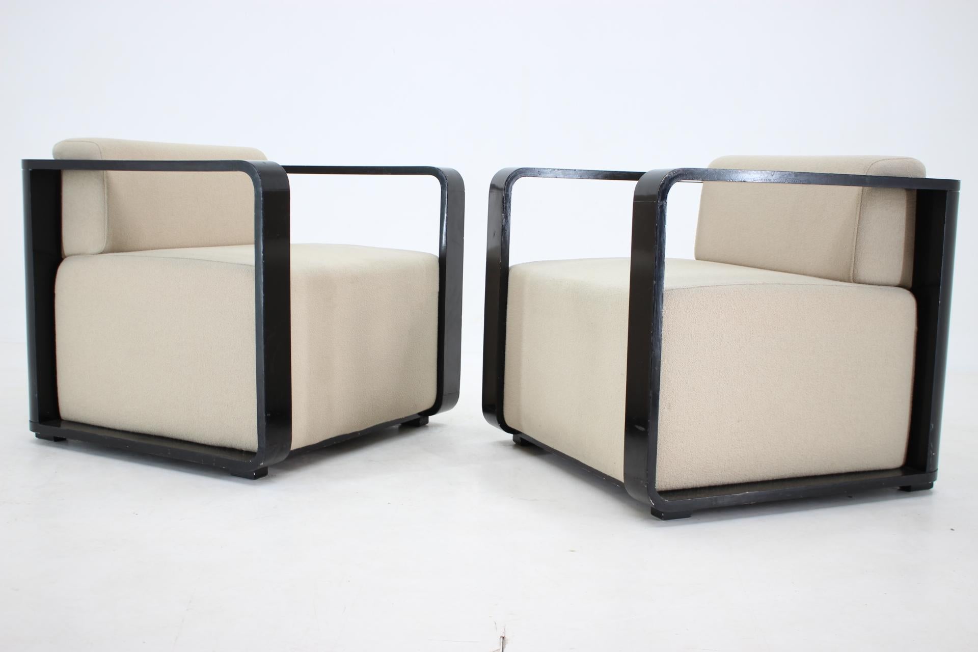 Late 20th Century Set of Two Rare Midcentury Armchairs, Italy, 1970s