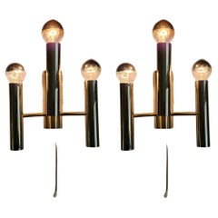 Set of Two Rare Midcentury Wall Lamp, Gaetano Sciolari, Italy, 1970s