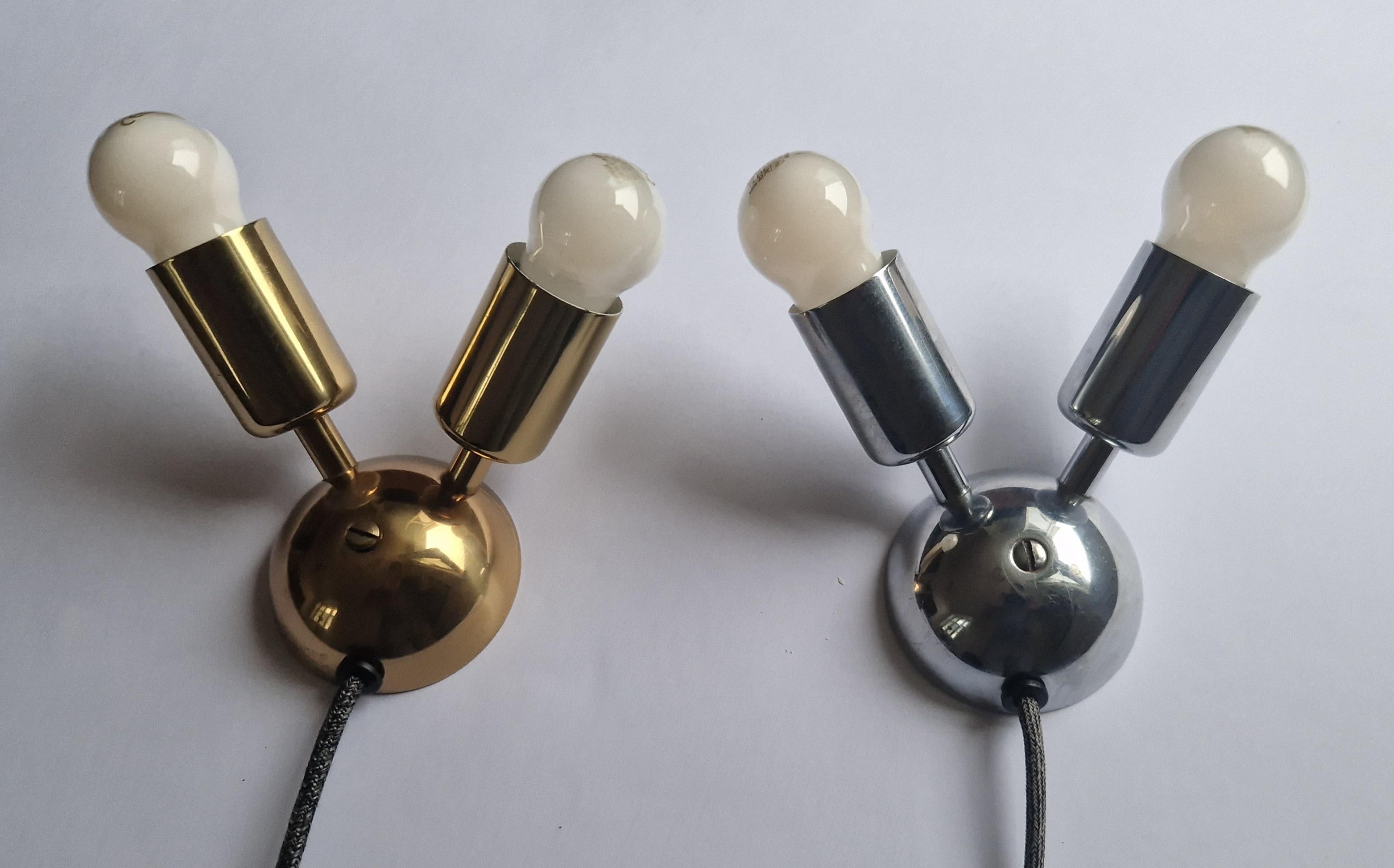 Mid-Century Modern Ensemble de deux rares lampes murales du milieu du siècle dernier Drupol Sputnik, 1970 en vente