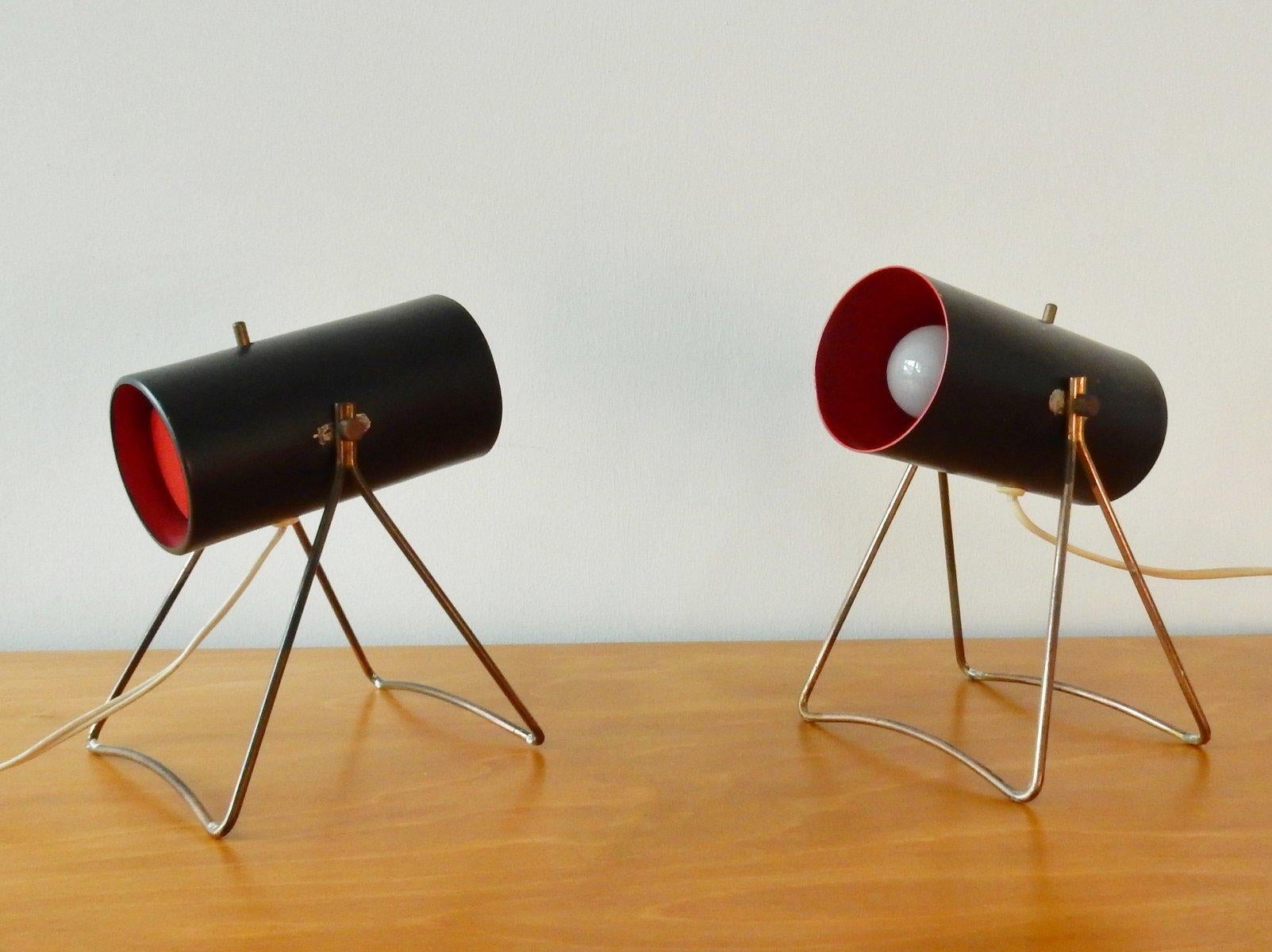 Mid-Century Modern Ensemble de deux lampes de table rares par Svend Aage Holm Sørensen pour ASEA, Suède 1950's en vente