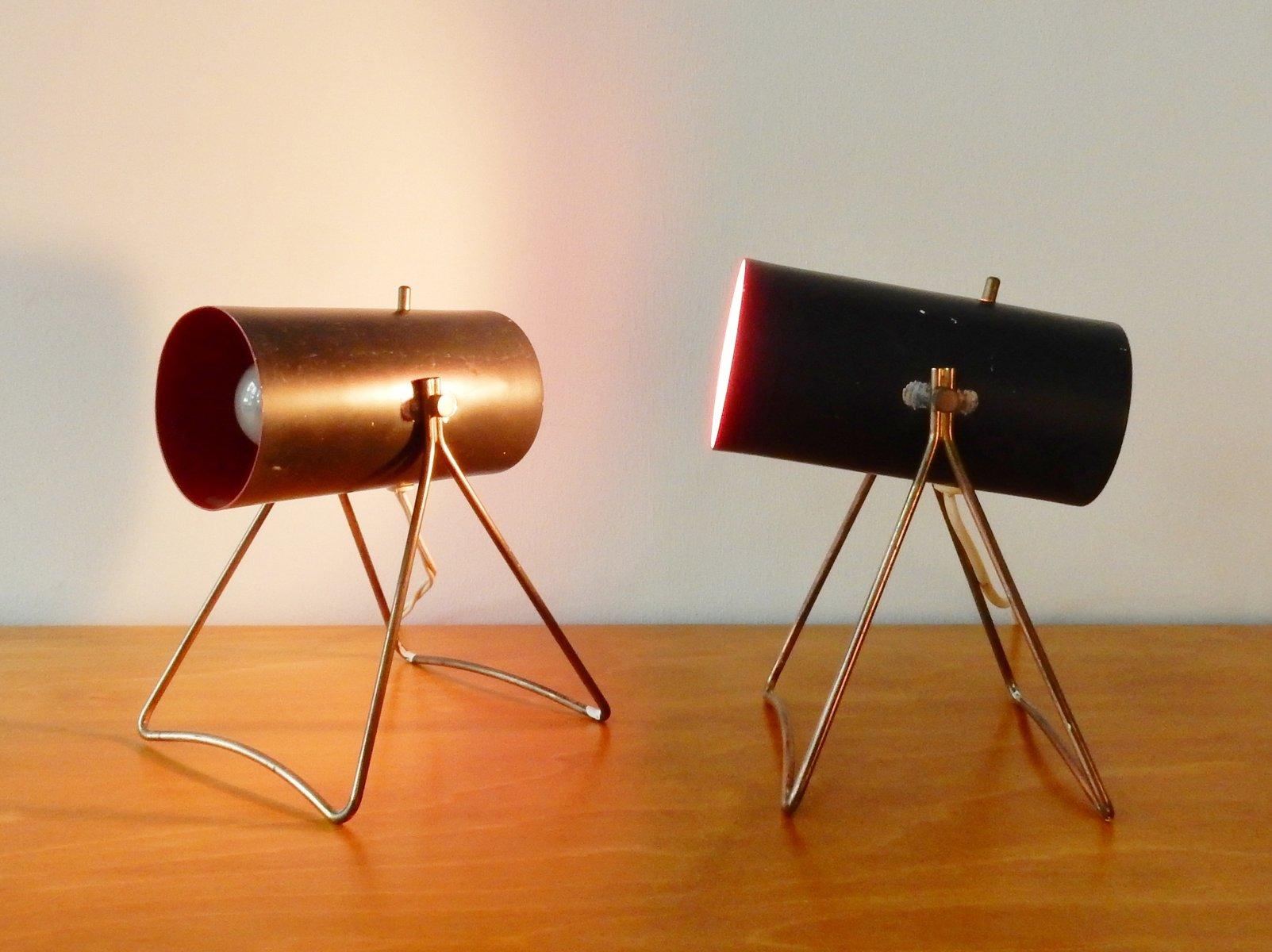 Émaillé Ensemble de deux lampes de table rares par Svend Aage Holm Sørensen pour ASEA, Suède 1950's en vente