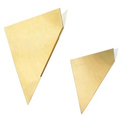Set von zwei seltenen vergoldeten Metall-Wandleuchten von Egoluce, Italien, 1960er Jahre