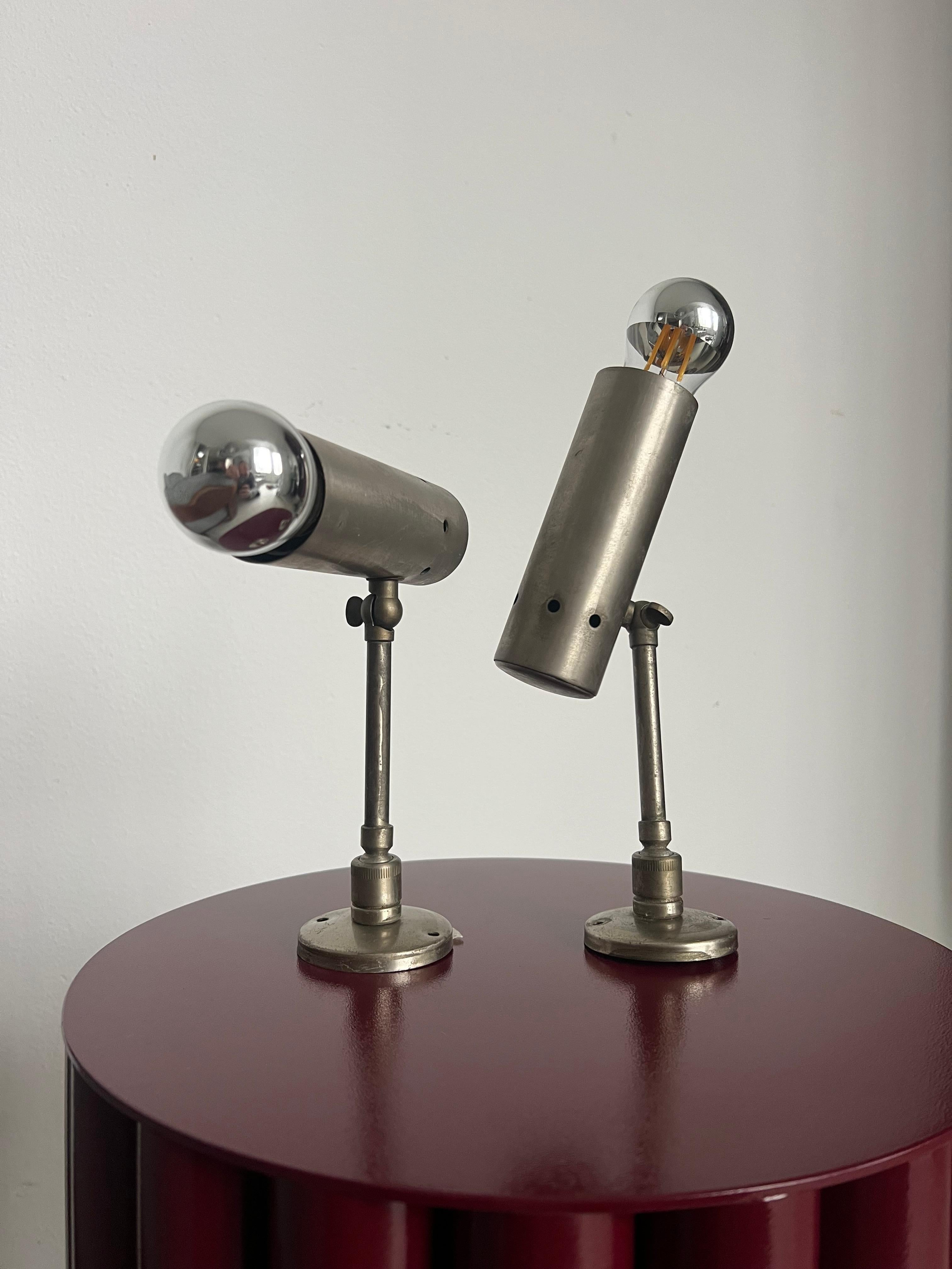 Mid-Century Modern Ensemble de deux rares spots muraux en métal, années 1960, Lights de salon, Décoratif en vente
