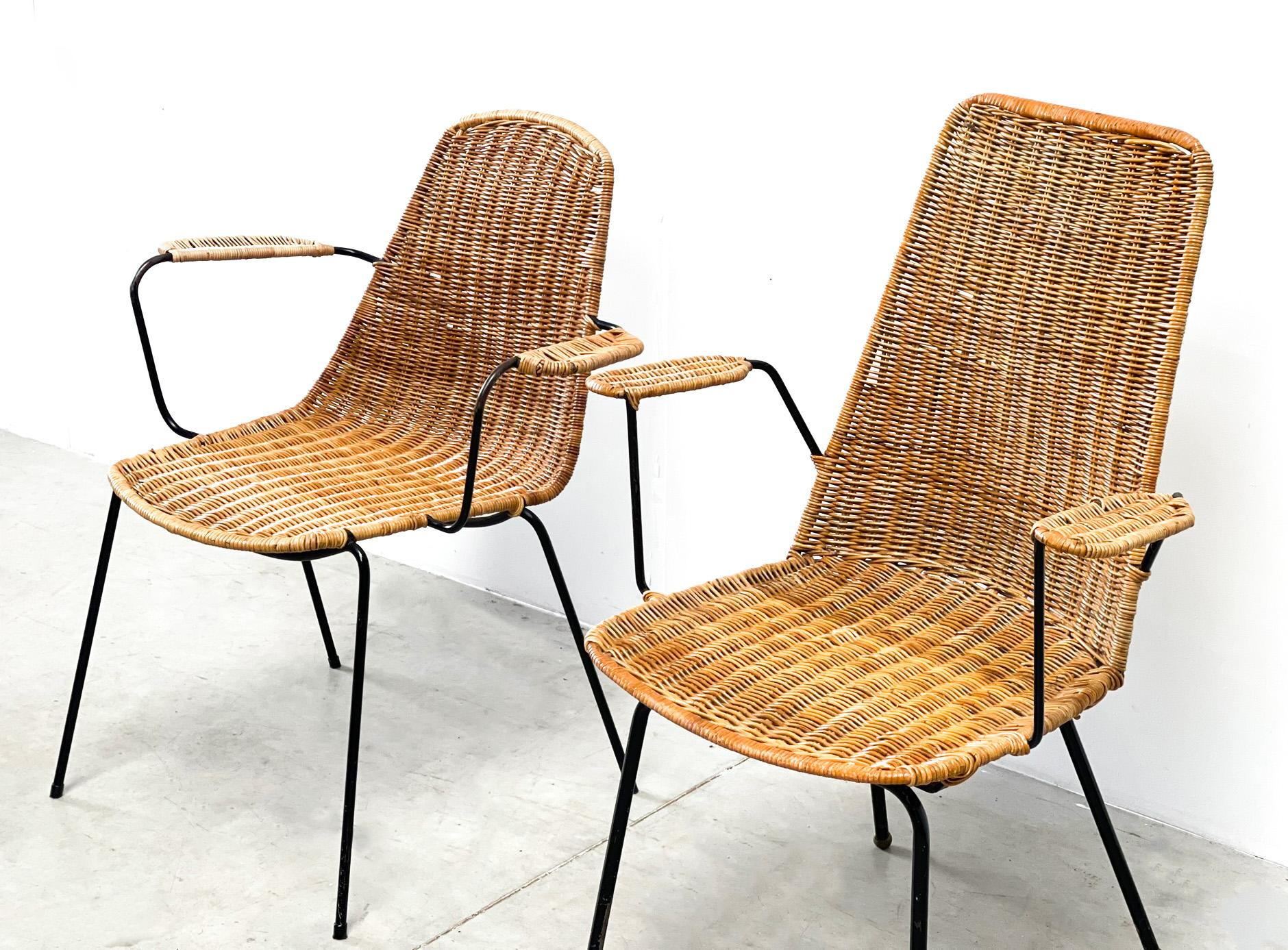 Set of Two Rattan Easy Chairs In Good Condition For Sale In Nijlen, VAN