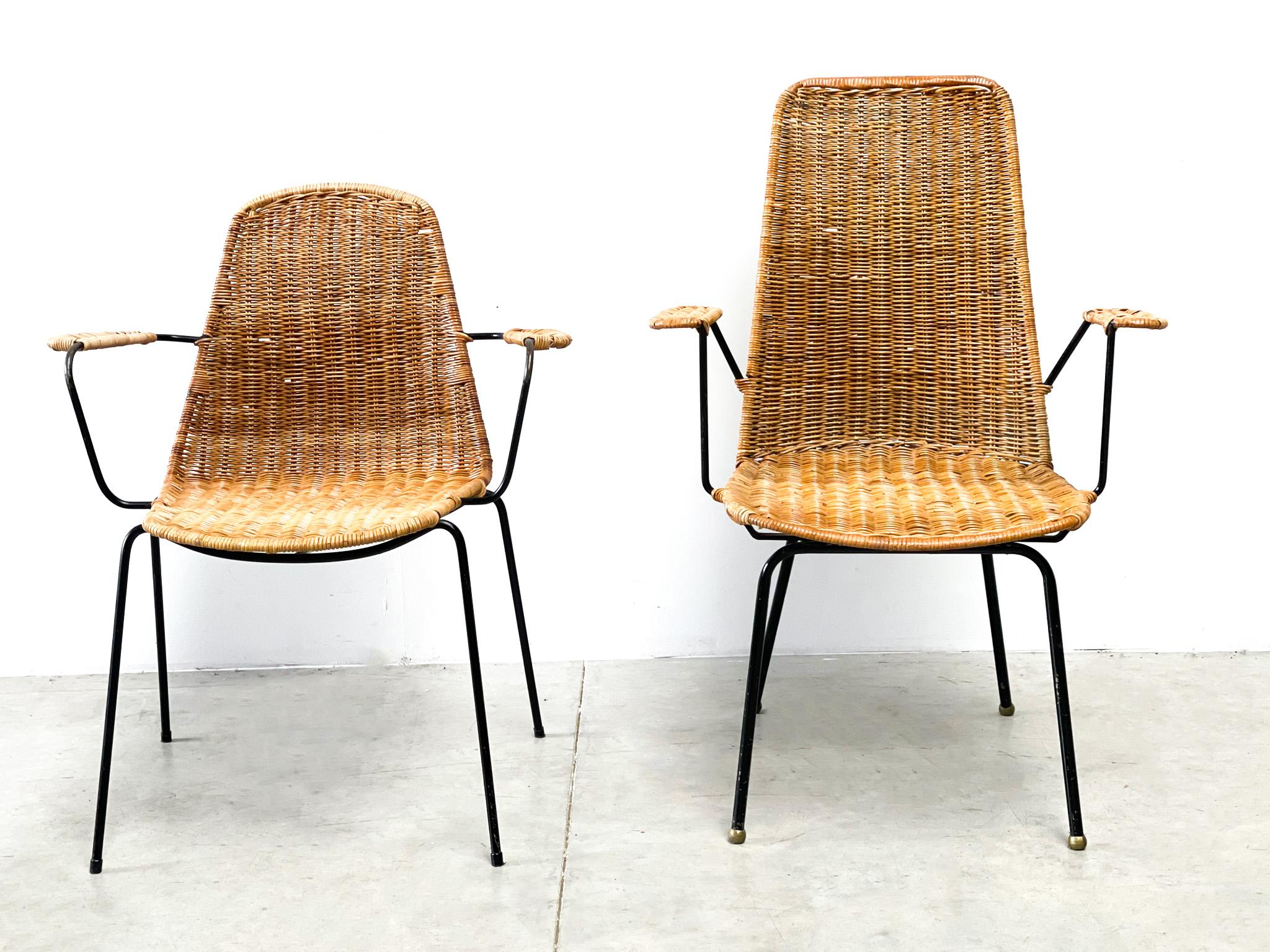 Set of Two Rattan Easy Chairs For Sale 1